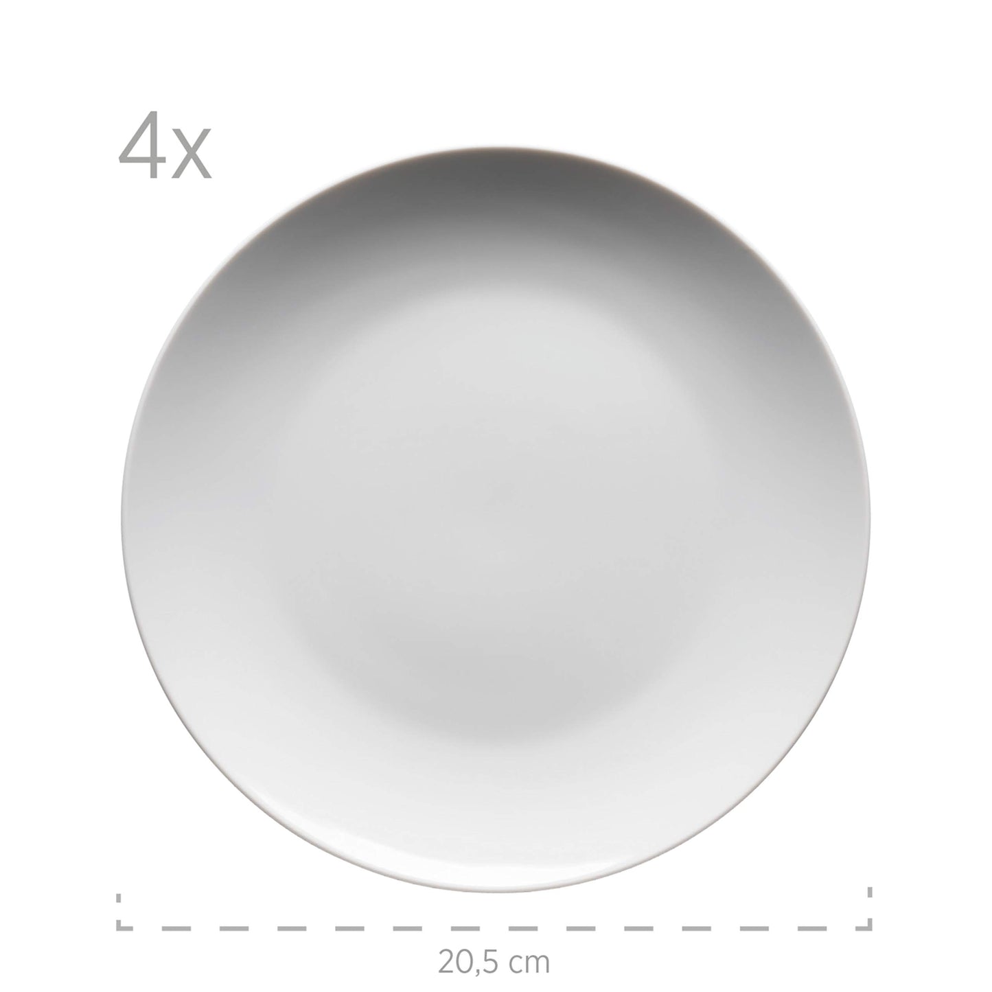 MÄSER 931523 Barca Geschirr-Set für 6 Personen, 30-tlg. Kombiservice, Porzellan, Weiß
