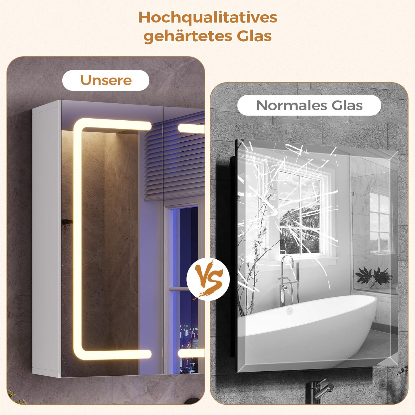 mojiasion Bathroom Mirror Cabinet 100 cm Wide with LED Lighting, Socket & 3 Colour Temperatures Dimmable Bathroom Cabinet with Touch Sensor 60 x 100 x 16 cm (H x W x D) Mirror + 3 Adjustable Shelves