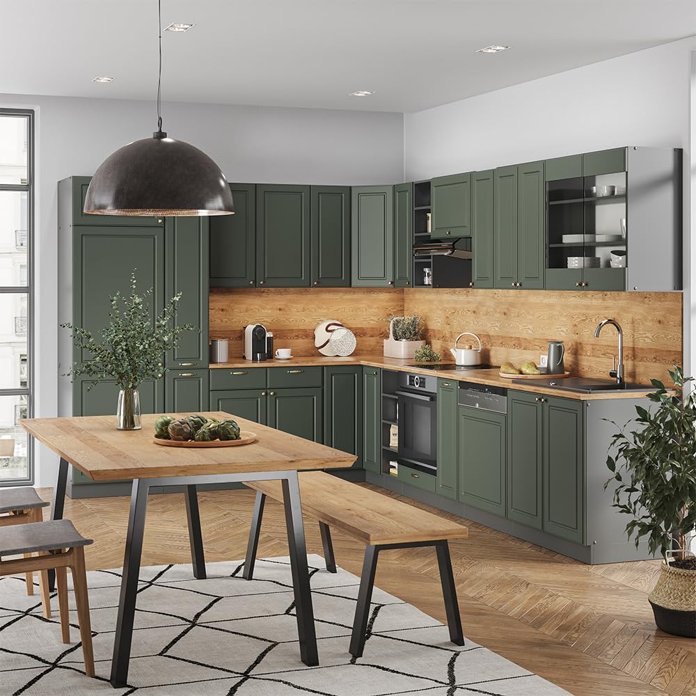 Vicco Fame-Line Corner Kitchen 257 x 347 cm White High Gloss / Anthracite without Worktop