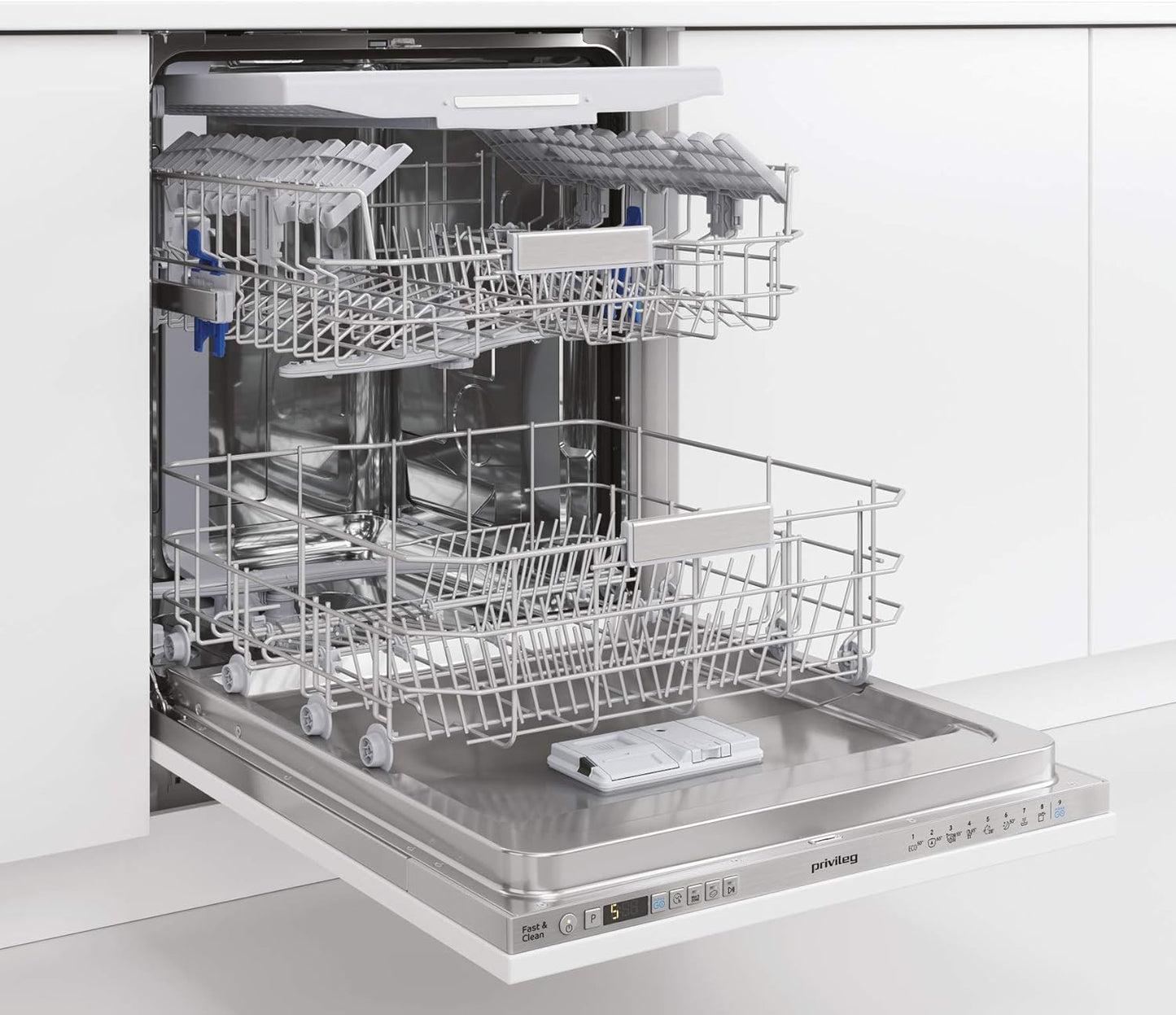 Privileg RIO 3T131 A FE X Fully Integrated Dishwasher 60 cm / 14 Place Settings / Fast & Clean 28 Inch / Auto Door / Push & Go / Option Multizone / Delay Start Time / Full Water Protection [Energy