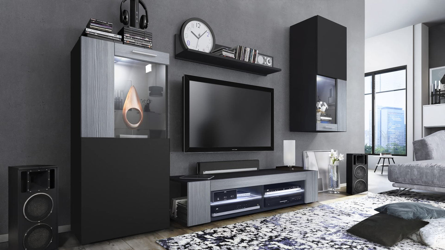 Vladon Movie Wall Unit, Black