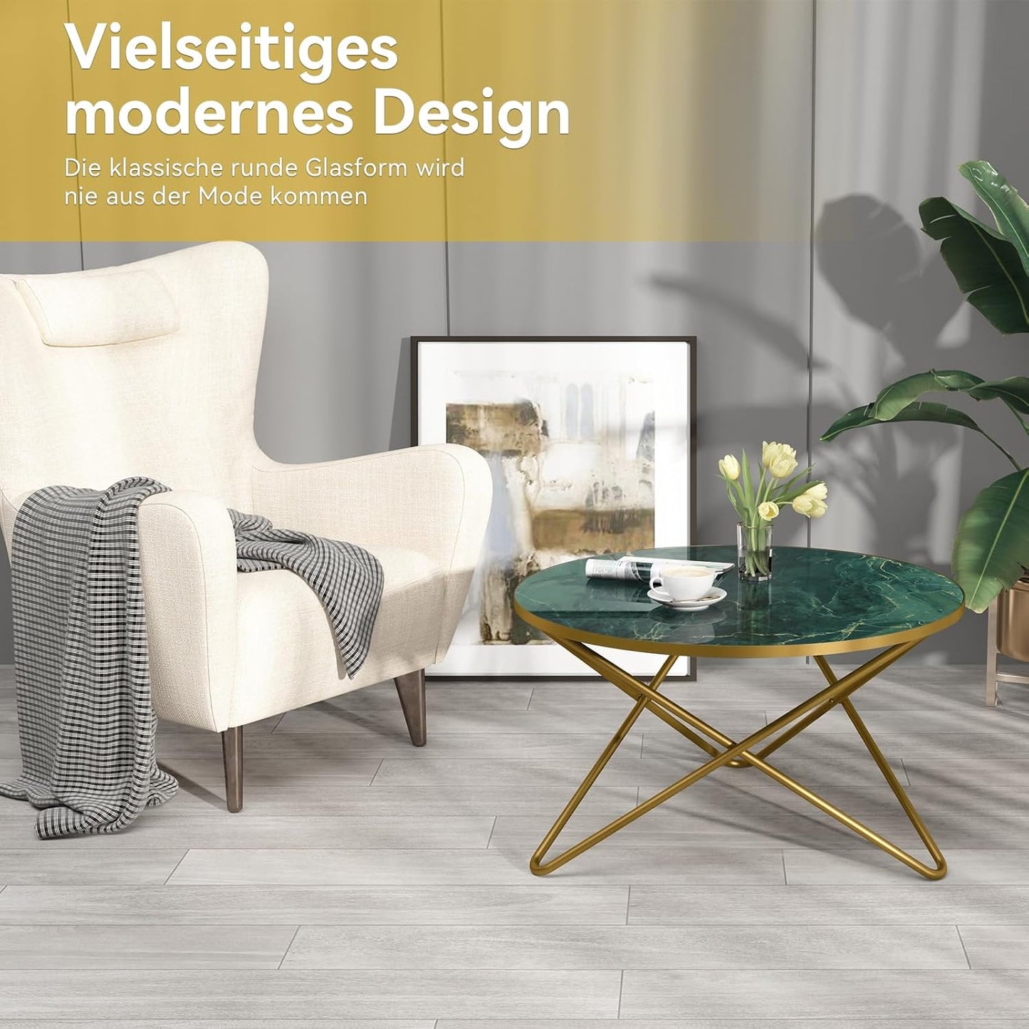 Coffee Table Side Table Round Black Green Living Room Table Sofa Table for Living Room Garden Balcony Bedroom Table Round Modern Plant Table Outdoor with Marble Pattern