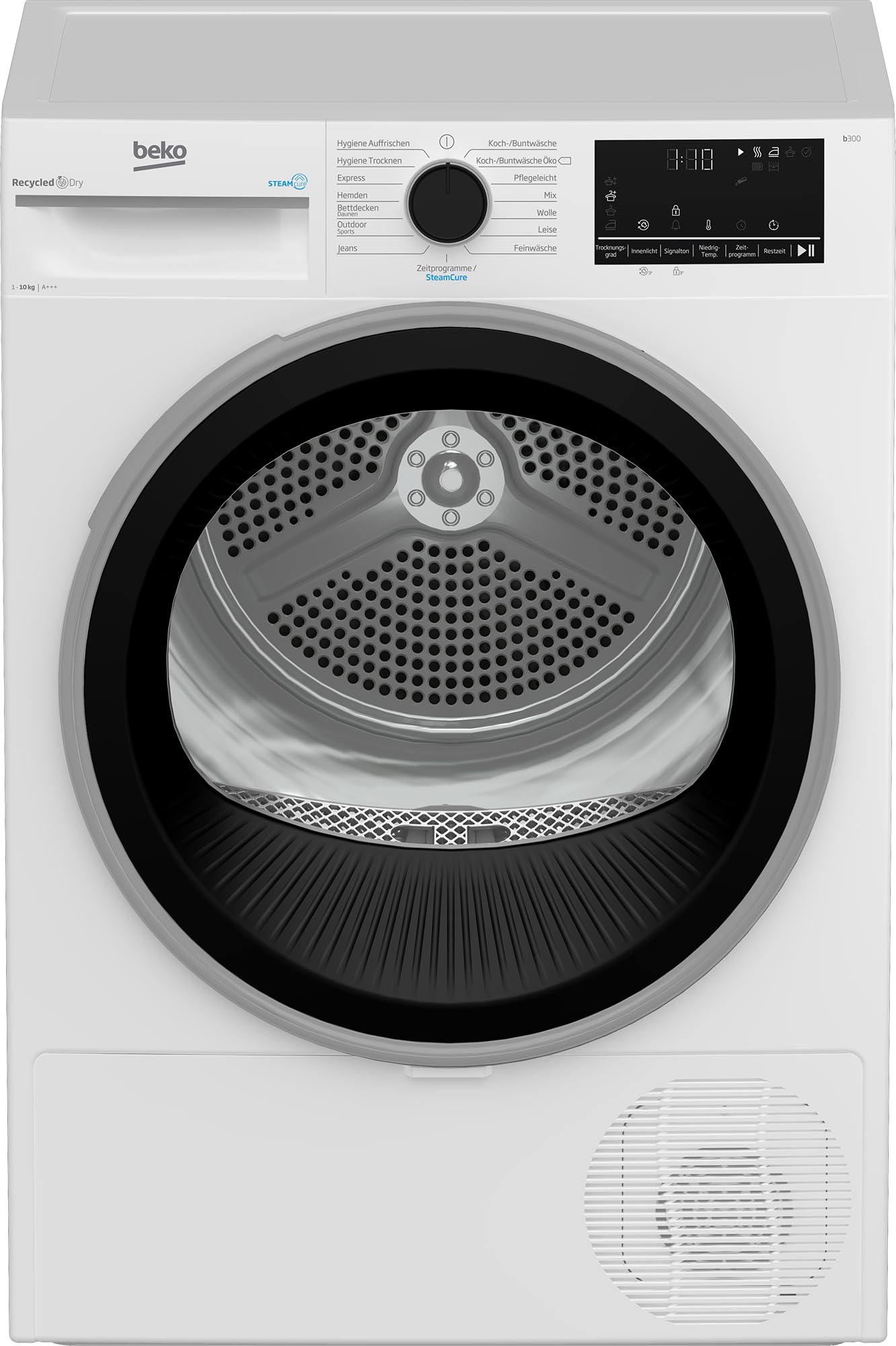 Beko BM3T38210W1 Heat Pump Dryer, Tumble Dryer, 8 kg, Suitable for Allergy Sufferers, Hygiene Drying & Refreshing Hygiene, 15 Programmes, Express, White