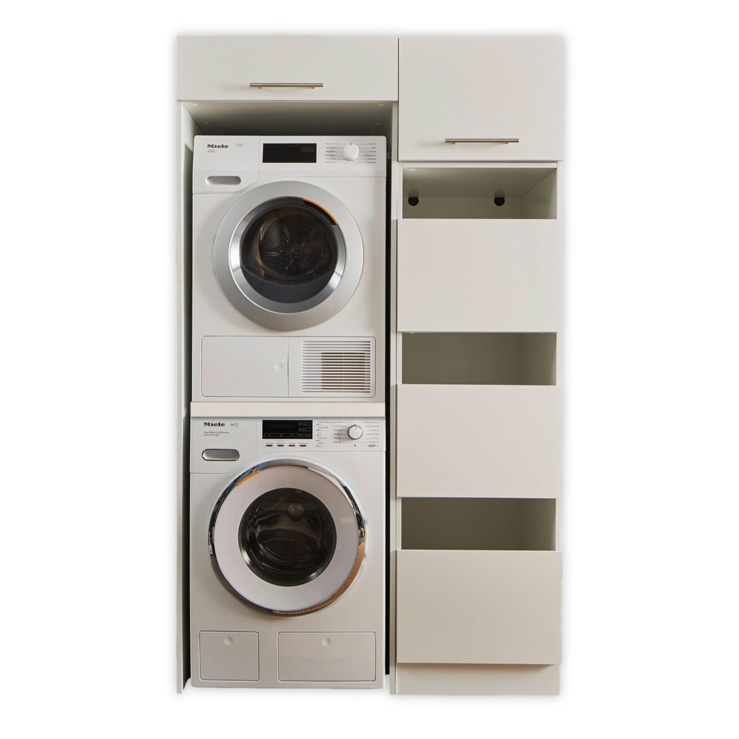 LAUNDREEZY Cabinet Attachment for Washing Machine Cabinet, White, Attachment Cabinet for Additional Storage Space in the Laundry Room, 50 x 38 x 67.5 cm (W x H x D)