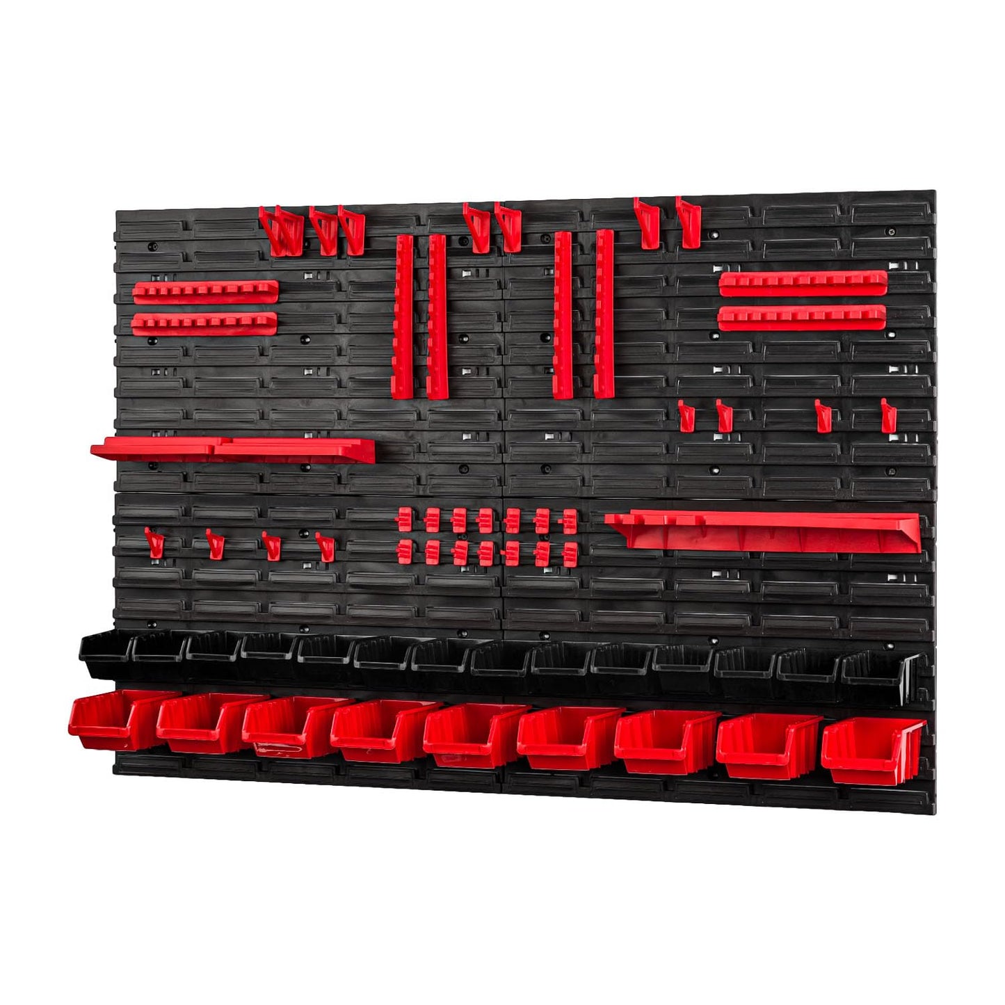 PAFEN Tool Wall with Stacking Boxes - 1152 x 780 mm - Storage System Wall Shelf for Garage Workshop Tool Holders with Perforated Wall Storage Rack Shed Rack Garage Organiser System Set 57 Pieces