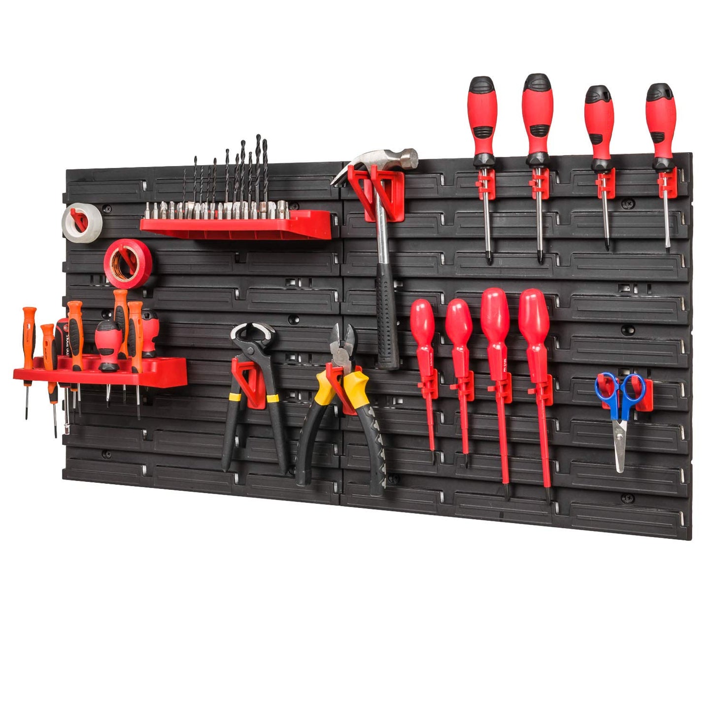 PAFEN Storage System Tool Wall 772 x 780 - Set Tool Holder and Stacking Boxes - Wall Shelf Workshop Shelf Chute Rack