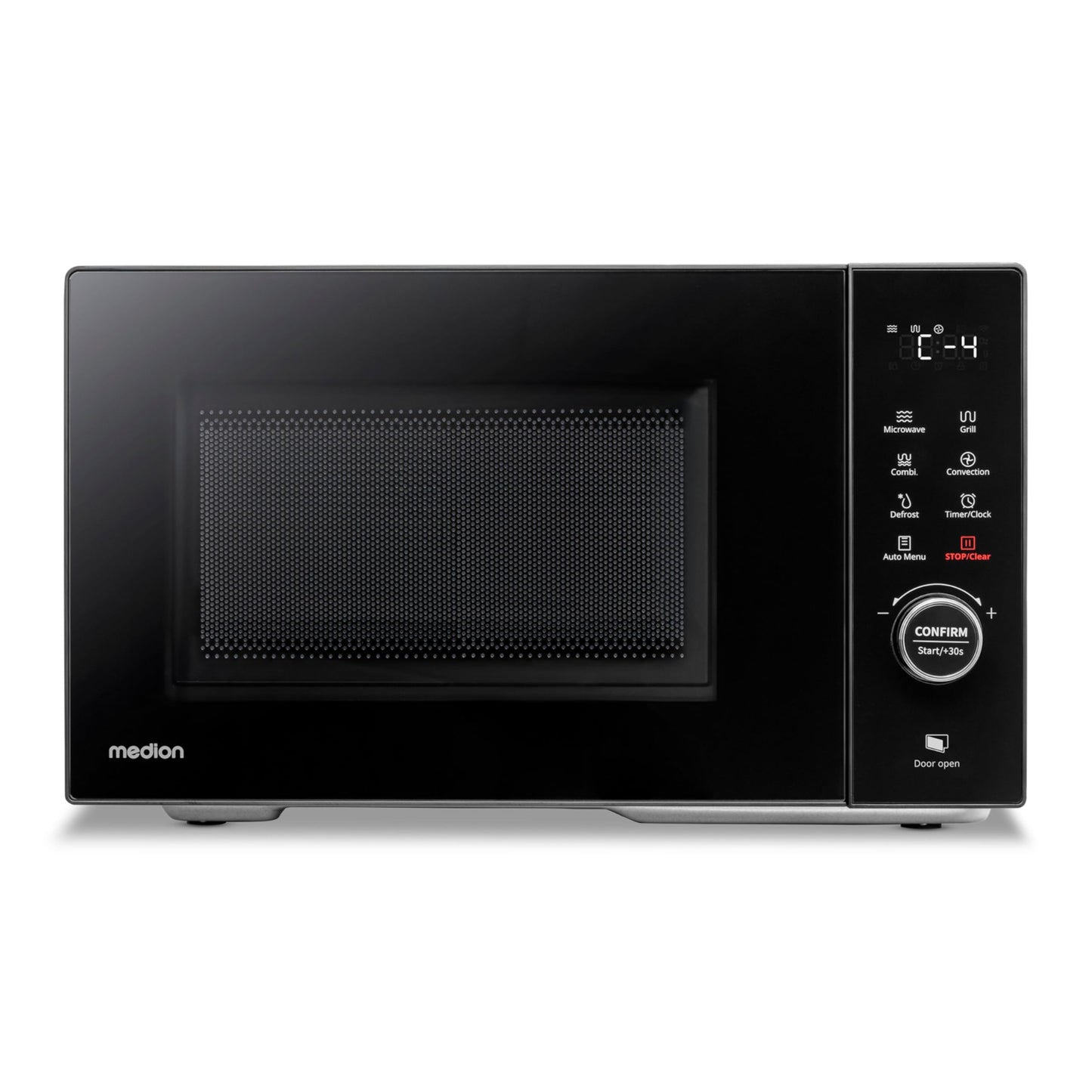 MEDION MD12011 Microwave (20 Litres, 800 Watt, 5 Microwave Levels, Defrost Function, Timer, Glass Plate, Compact, Black