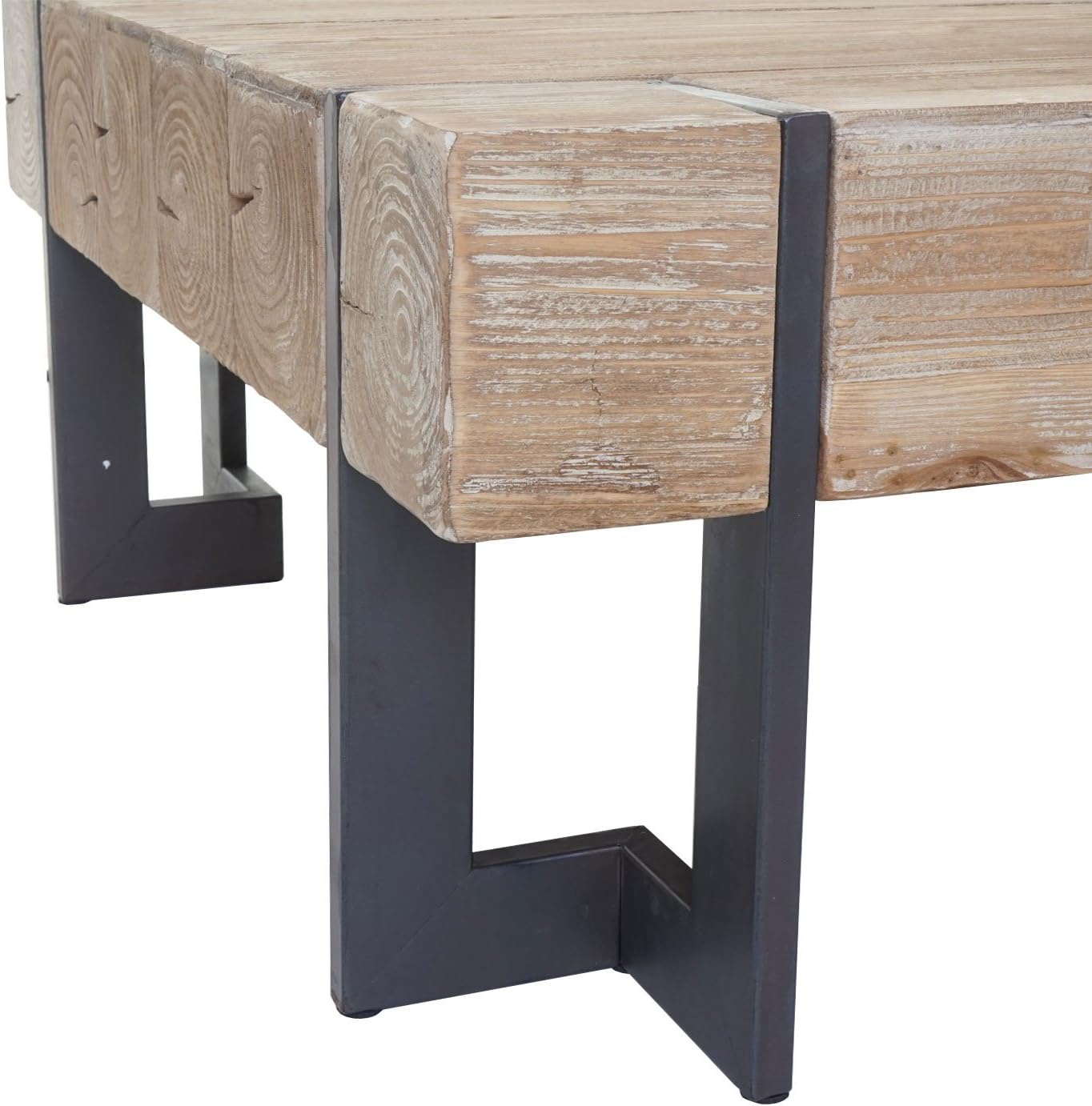 Mendler HWC-A15AM Coffee Table, Living Room Table, Fir Wood, Rustic, Solid, FSC-Certified, 70 x 70 cm, Natural Colour