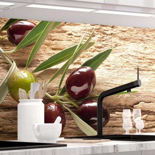 StickerProfis Küchenrückwand selbstklebend Premium OLIVEN 1.5mm, Versteift, alle Untergründe, Hartschicht, 60 x 80cm