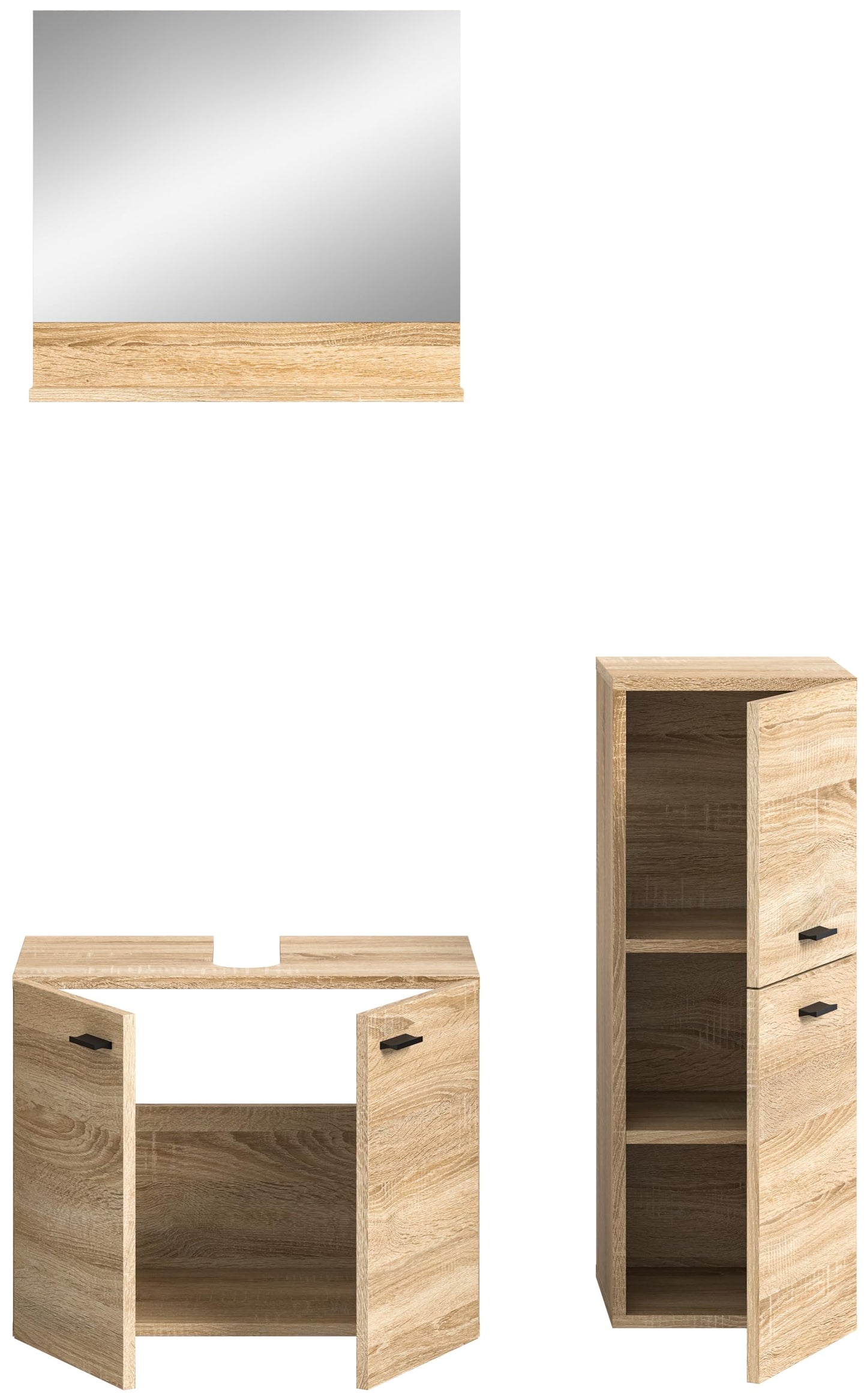 Boston Bathroom Cabinet, Standing Wall Cabinet, Hanging Cabinet, Wall Cabinet, Sonoma Oak Wood, Approx. 30 x 80 x 29 cm, Floor Standing/Hanging Mountable