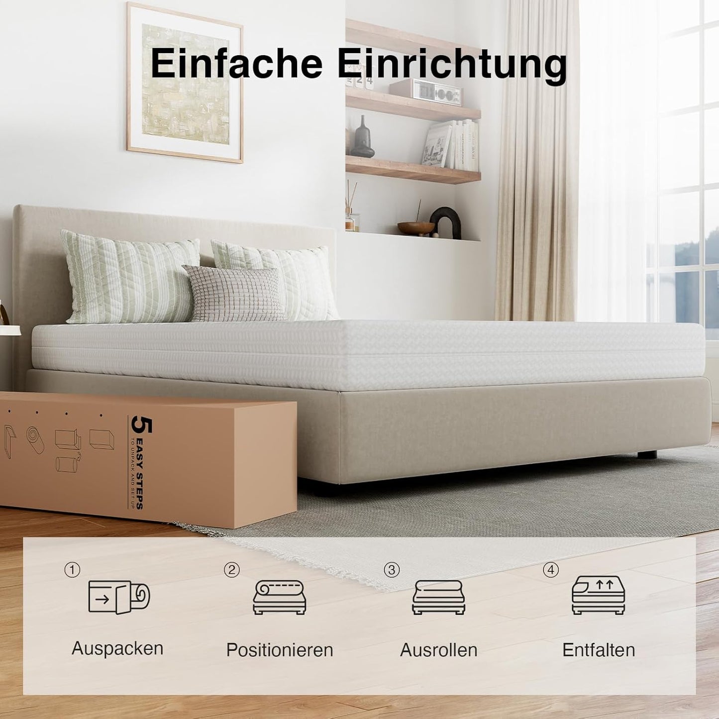 Novilla Mattress H3/H4 7-Zone Cold Foam Mattress, 140 x 200 cm, Various Sizes and Heights, Breathable Cover Washable at 60 °C, Oeko-Tex & CertiPUR-US Certified, Rolled Mattress, 18 cm