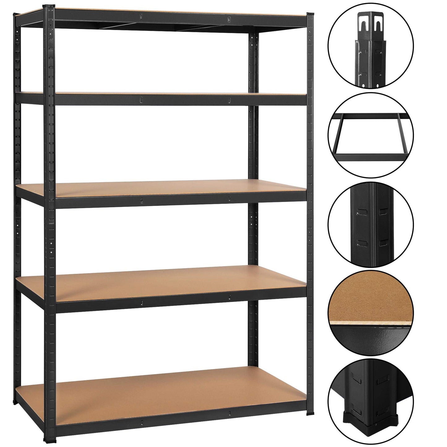 Yaheetech Heavy Duty Shelving Unit 180 x 120 x 60 cm 5 Shelves Metal Shelf Maximum Load 875 kg Cellar Shelving Unit Workshop Shelf