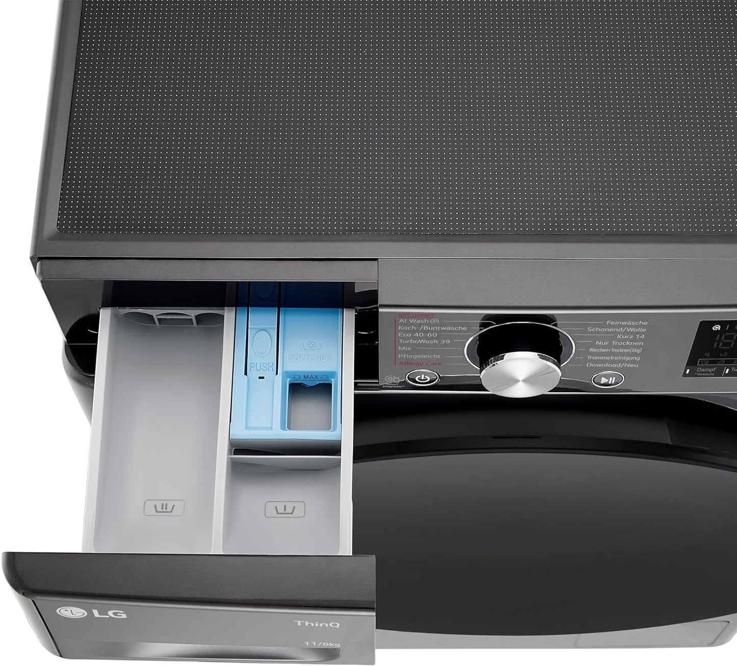 LG Electronics V7WD96H1A Washer Dryer with AI DD, 9 kg Wash, 6 kg Drying, 1400 rpm, Steam, TurboWash 360°, Feel-Good Drum, Wi-Fi Function, White