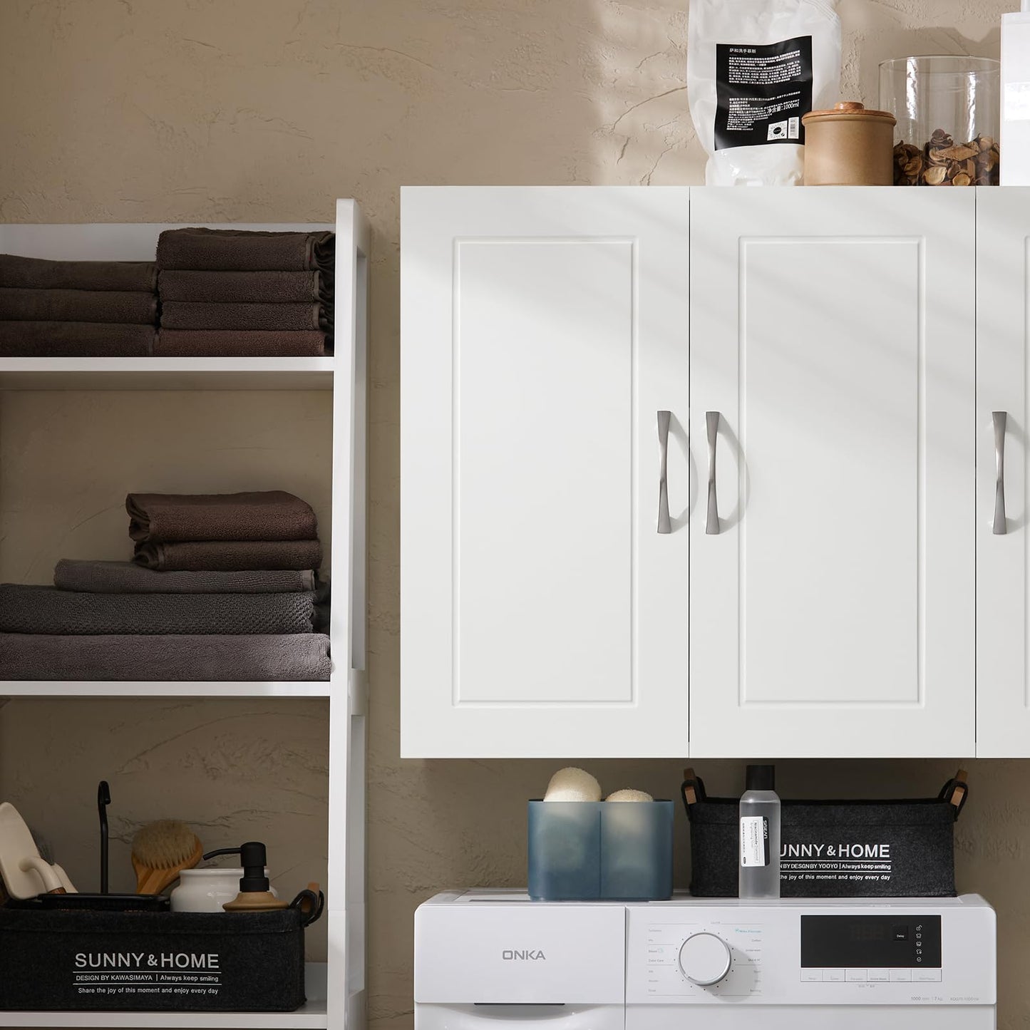 SoBuy® FRG231-W Wall Cupboard with Two Doors Bathroom Cupboard Kitchen Cabinet Medicine Cabinet White WHT Approx. 60 x 60 x 30 cm.