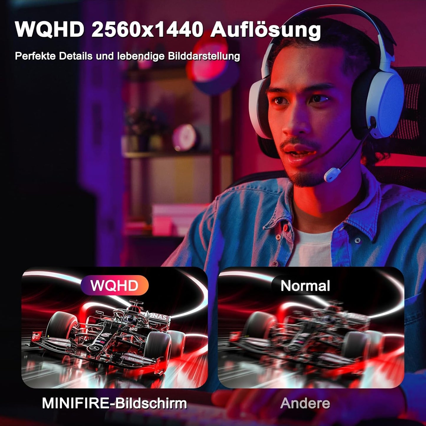 Minifire 24 Zoll Monitor, 100Hz, Full HD（1980x1080p）,5ms(OD), Adaptive-Sync, sRGB110%, Eye-Care，VESA, PC Bildschirm mit HDMI USB-C Ports - MF24X3AL