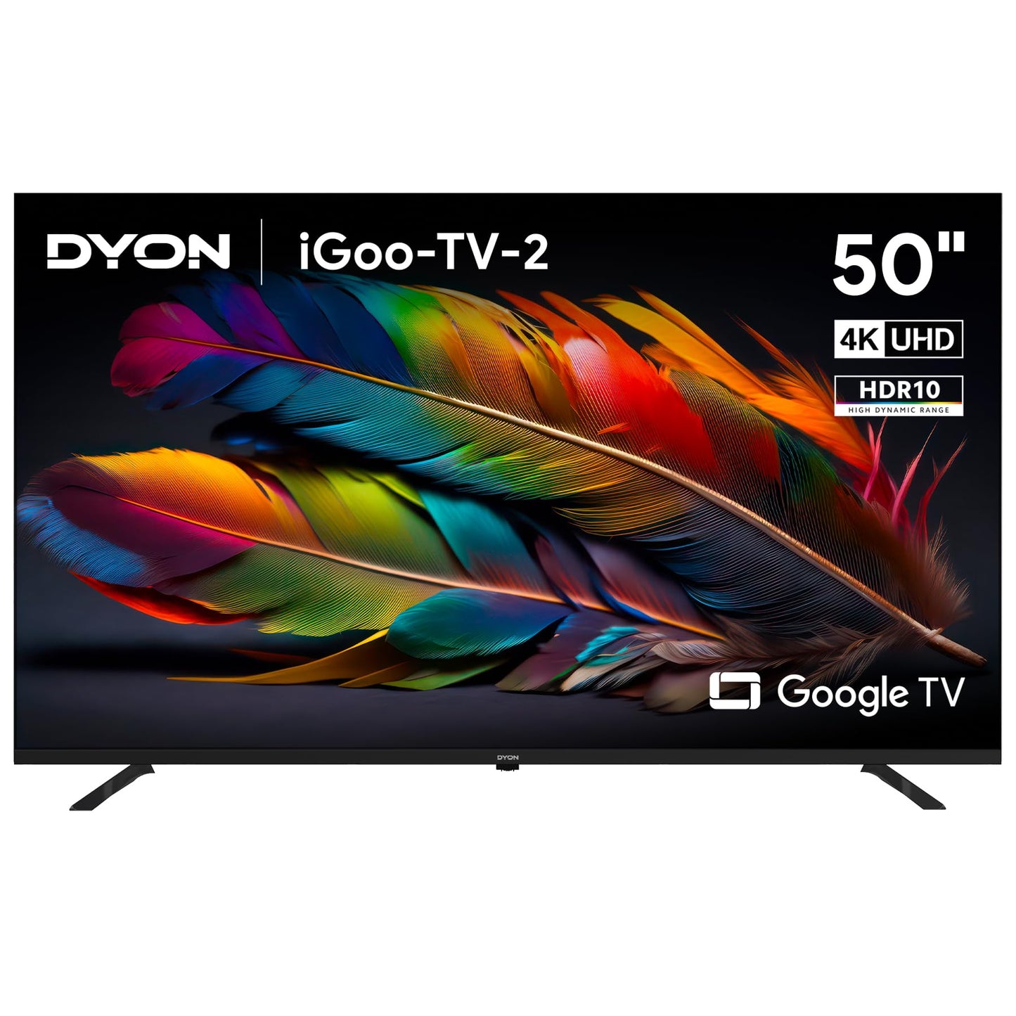 DYON iGoo-TV 50U-2 - 50 Inch (126 cm) 4K Ultra HD Smart TV with Google TV, HDR10, Triple Tuner (DVB-S2/C/T2), WiFi, Bluetooth, Google Assistant, Netflix, Prime Video, [2025 Model]
