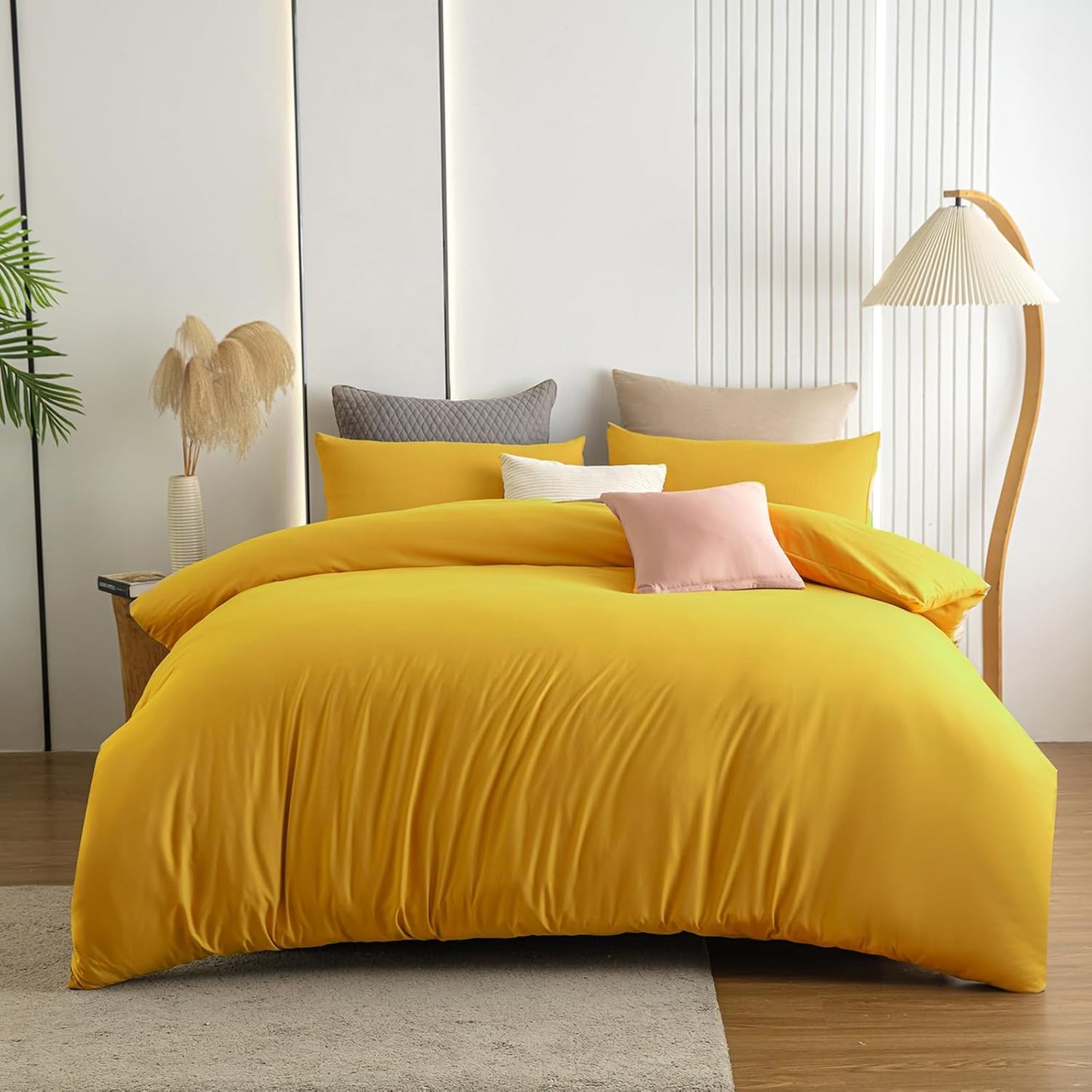 Soifox Bed Linen Set, Grey Anthracite, Microfibre, Non-Iron and Wrinkle-Free Duvet Cover 200 x 200 cm with Set of 2 Pillowcases 80 x 80 cm, Bed Linen with Zip