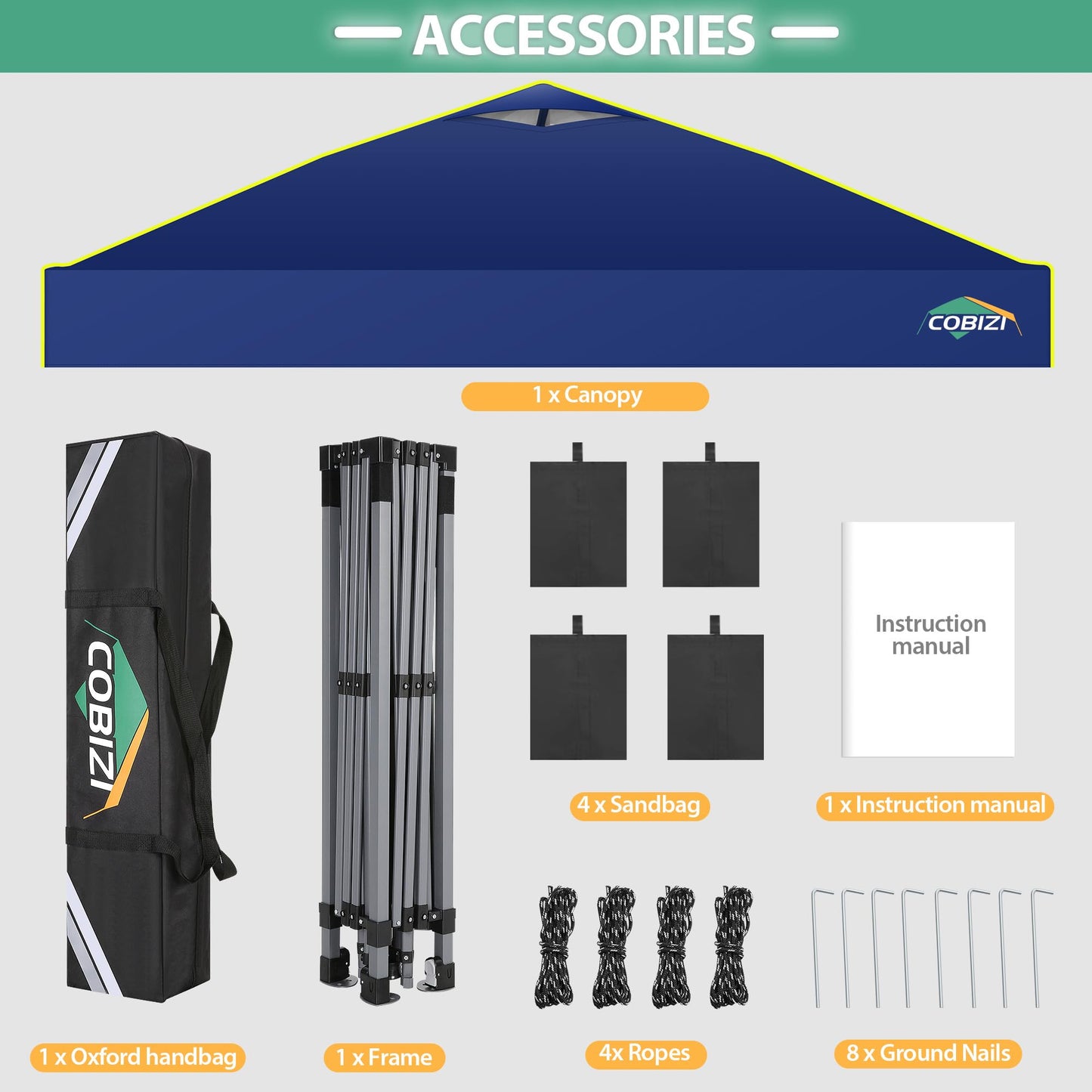 COBIZI Folding Gazebo Gazebo 3 x 6 Waterproof Winterproof Garden Gazebo Party Tent Pop Up Gazebo Foldable Tent with 6 Side Waves with Ventilation Openings, Sandbag for Market, Outdoor Event, Black