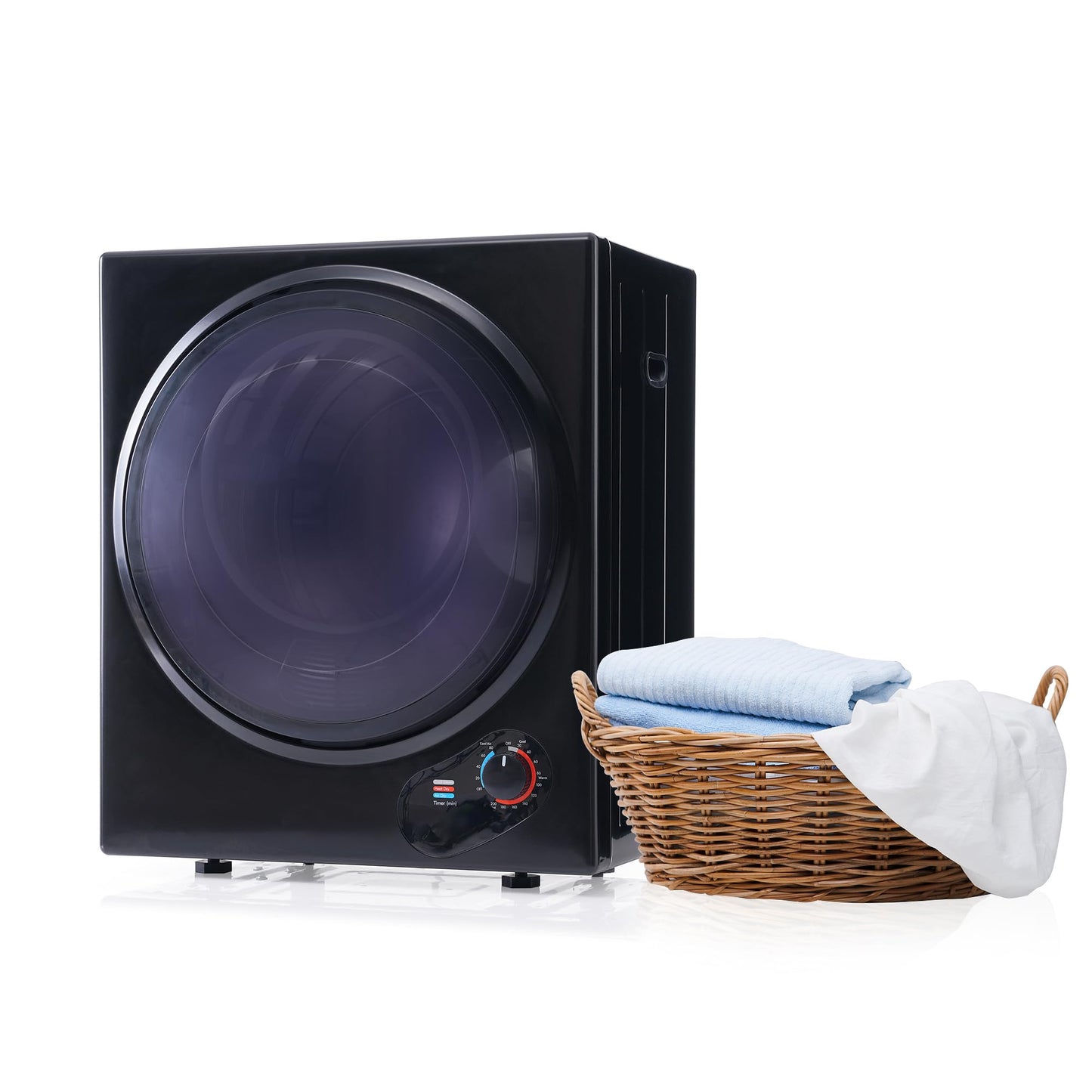 HAUSPROFI Exhaust Dryer 2.5 kg, Wall Mountable, 200 Minute Timer, Double Filter, PTC Ceramic Heater, Stainless Steel Drum, Overheating Protection, 65°C Drying Temperature (White)