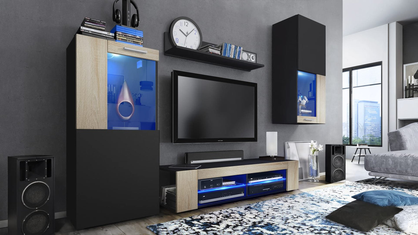 Vladon Movie Wall Unit, Black