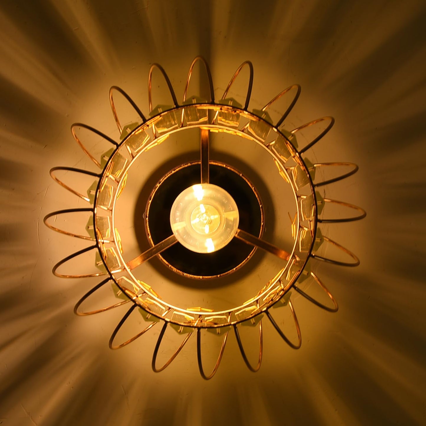 ANWIO Kristall Deckenleuchhte Kronleuchter, Wohnzimmer Lampe, Deckenleuchte E27 für Flur Balkon Küche Schlafzimmer Dekorative, Schwarz, Φ28CM