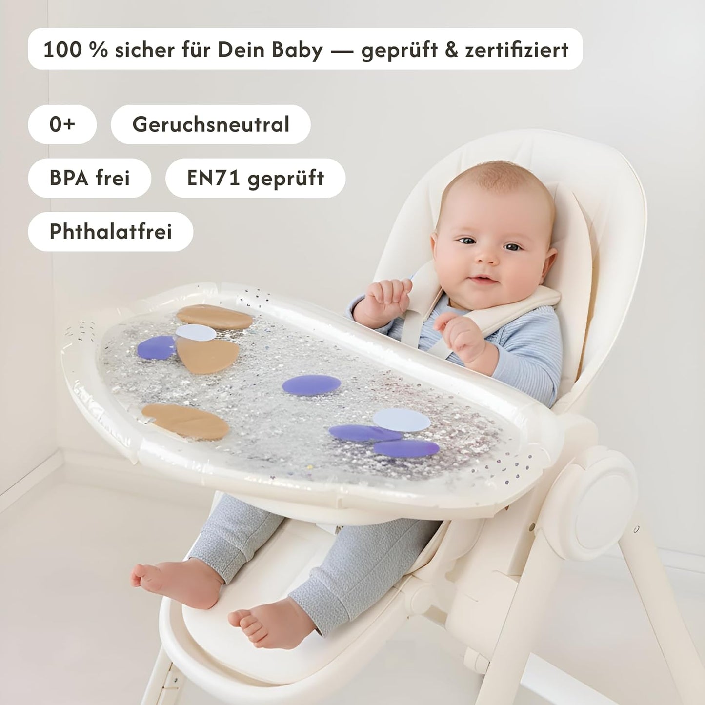 Hakuna Matte Baby Water Mat 73 x 42 cm - Tummy Time Water Mat from 3, 6 & 9 Months, Sensory Toy Baby with Glitter, Montessori Water Play Mat, Stomach Position Toy, Aquarium, BPA-Free, Odourless