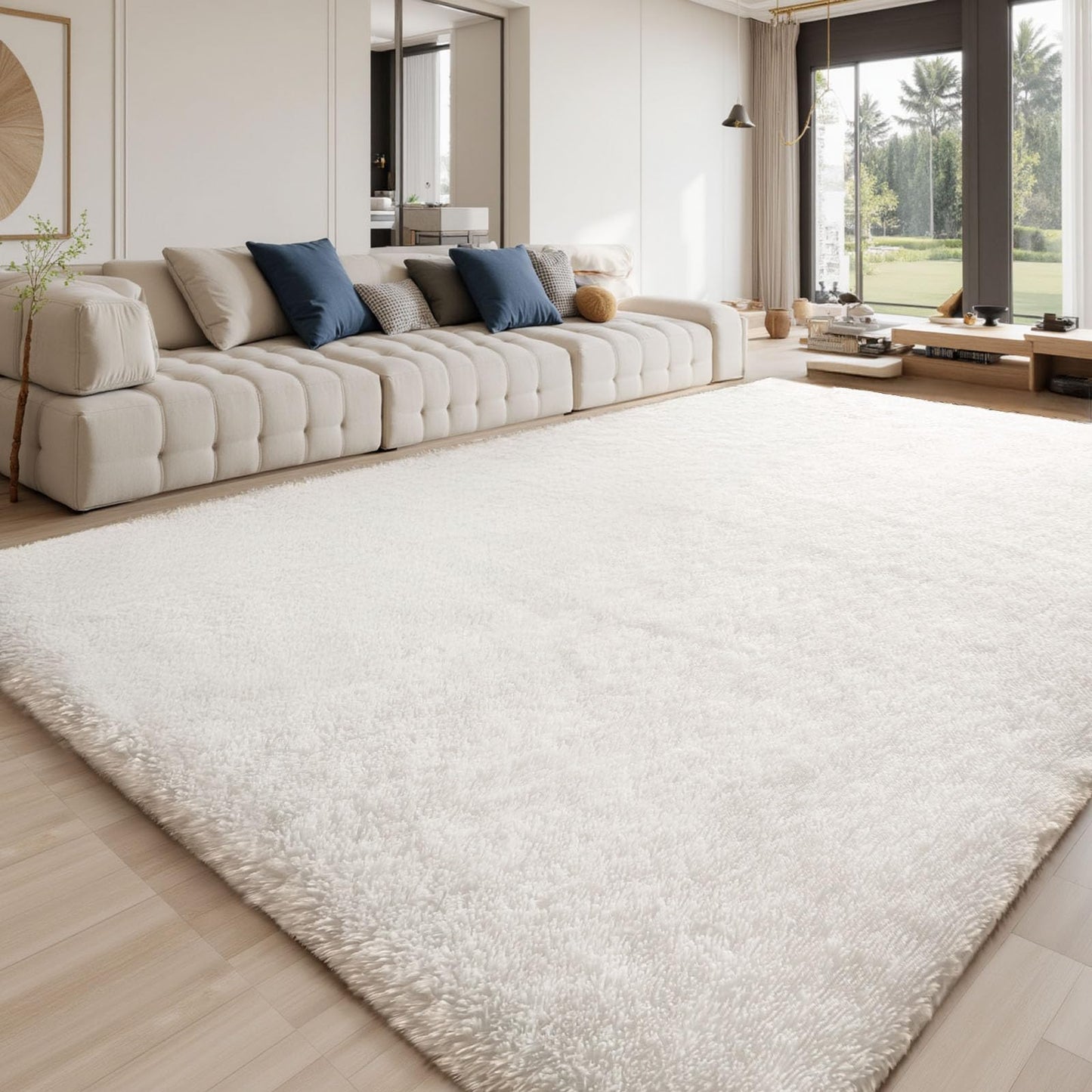Sour Lemon Hochflor Teppich Grau Teppich Wohnzimmer 140x200 Waschbar Anti-Rutsch Extra Große Teppiche Schlafzimmer Flauschige Moderne Teppiche Matte Teppichen für Schlafzimmer Kinderzimmer