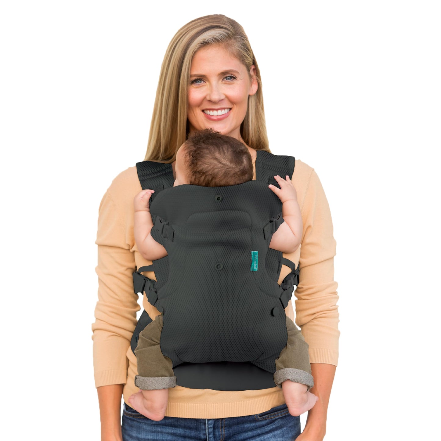 Infantino Flip Advanced 4-in-1 Ergonomic Convertible Baby Carrier with Inside and Out View, Front and Back, Portable for Newborns to Toddlers from 8-32 lbs, Grey