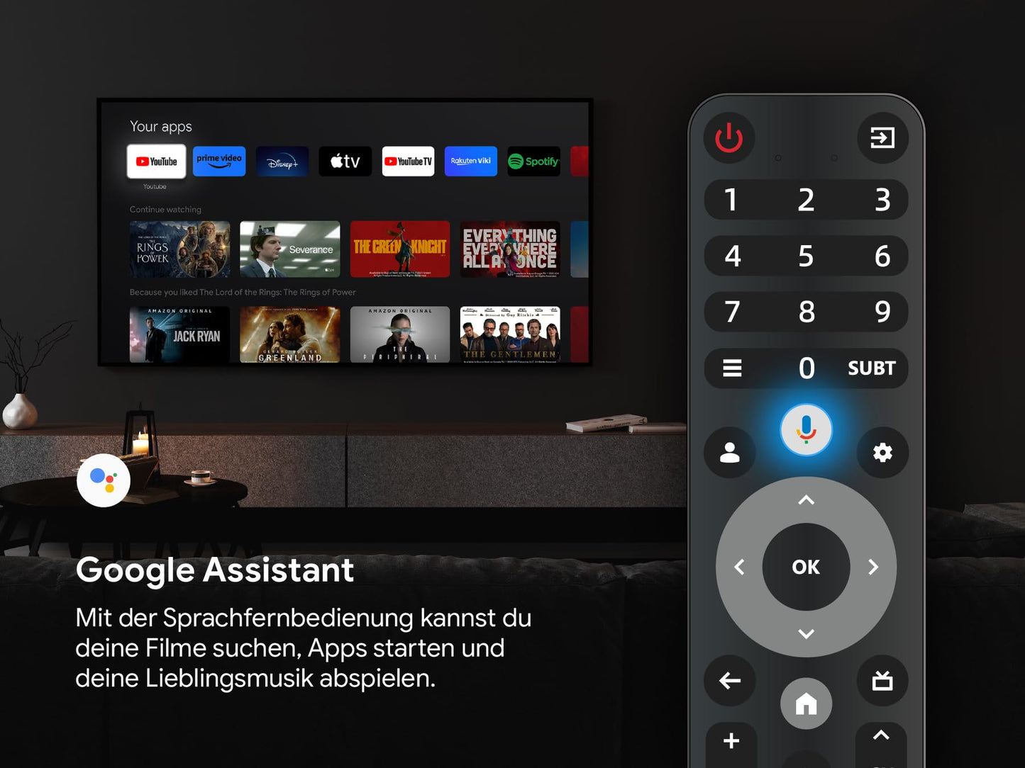 DYON iGoo-TV 50U-2 - 50 Inch (126 cm) 4K Ultra HD Smart TV with Google TV, HDR10, Triple Tuner (DVB-S2/C/T2), WiFi, Bluetooth, Google Assistant, Netflix, Prime Video, [2025 Model]