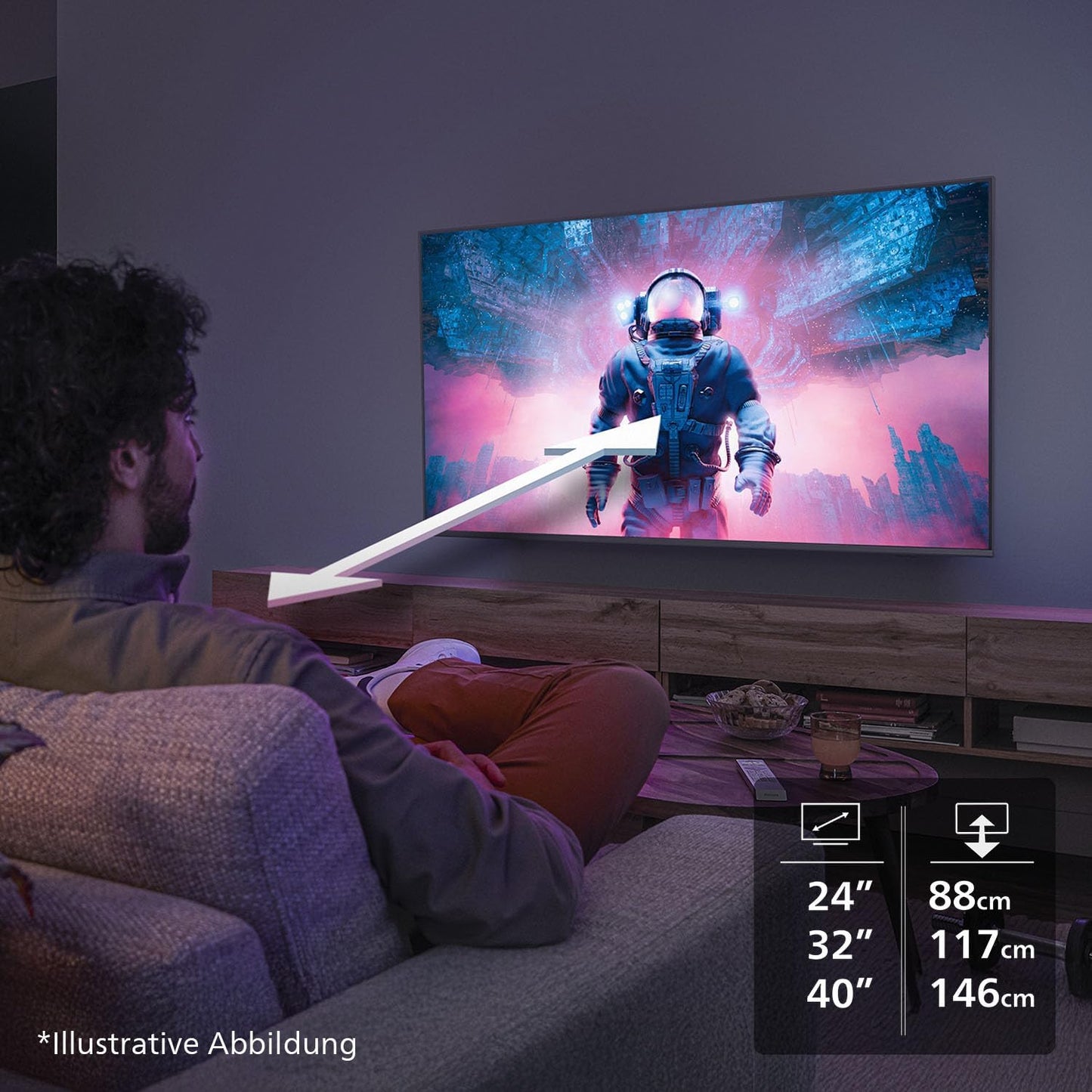 Philips 40PFS6000 HD LED Smart TV - 40 Zoll Display mit Pixel Plus, Titan OS Plattform Und Dolby Digital Sound - Funktioniert Mit Alexa Und Google Sprachassistent