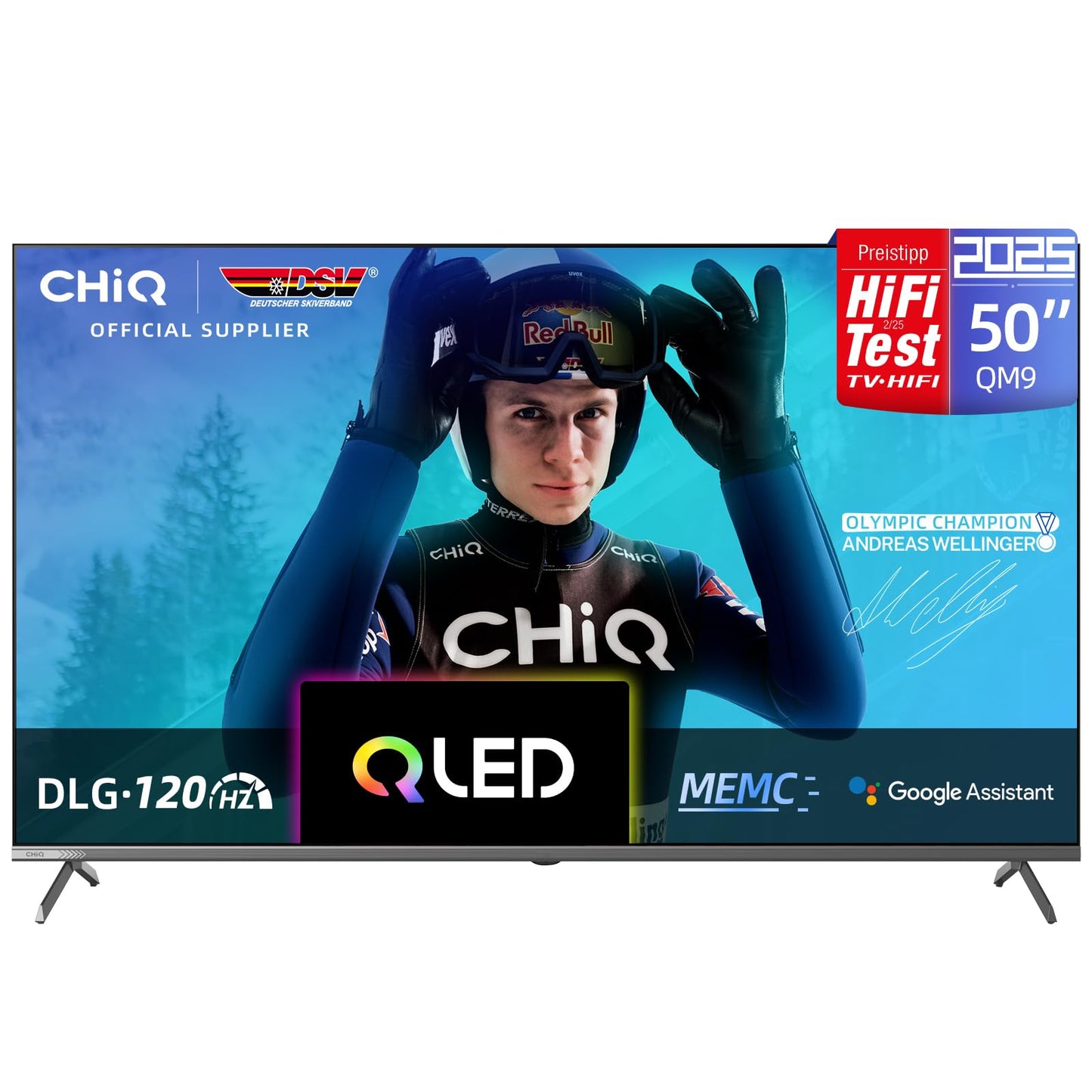 CHIQ L40FT 40 Zoll, Full HD, (100 cm) Smart Fernseher, HDR10, Dolby Audio & DBX-tv, Triple Tuner DVB-C/T2/S2, Integrierter Chromecast, Metall Randlos Design