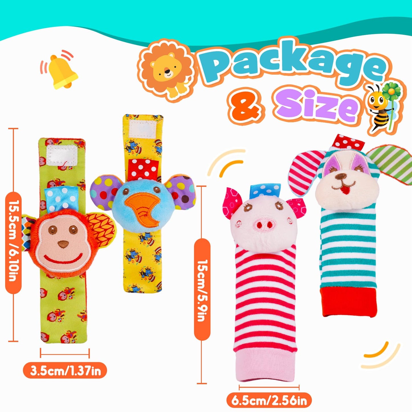 Wootoyz Baby Spielzeug 0-12 Monate, 14 Pcs Rasseln Beißring Set Babies Spielzeug ab 0 3 6 9 Monate Baby Geschenk Junge Mädchen Montessori Spielzeug ab 0-12 Monate Neugeborenen Geschenk Geburt