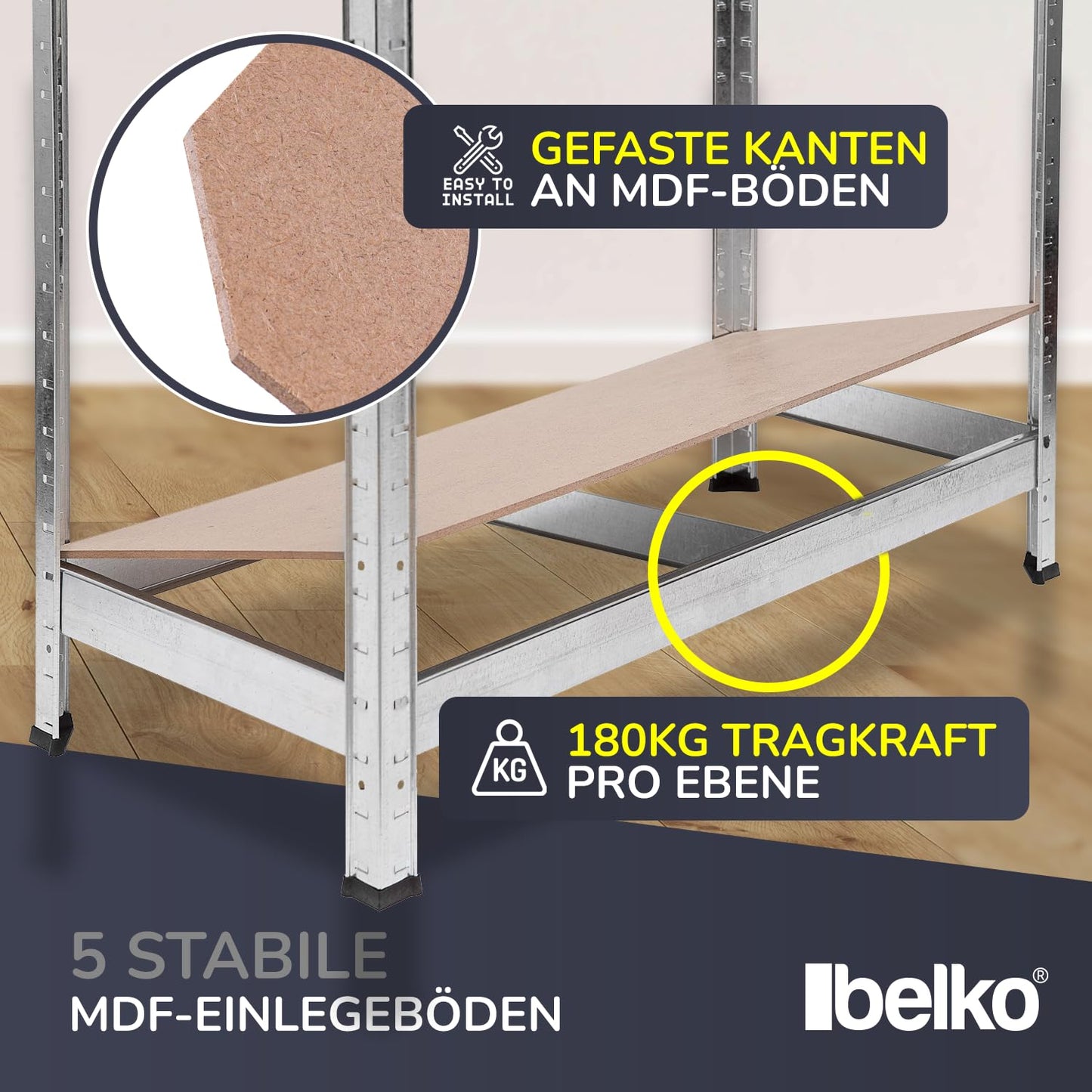 Panorama24 Shelf, Storage Shelves, Pack of 2, Basement Shelving / Workshop Shelving / Garage Shelving, Heavy-Duty Shelving 875 kg