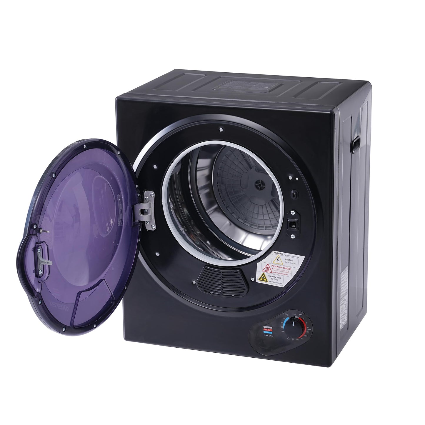 HAUSPROFI Exhaust Dryer 2.5 kg, Wall Mountable, 200 Minute Timer, Double Filter, PTC Ceramic Heater, Stainless Steel Drum, Overheating Protection, 65°C Drying Temperature (White)