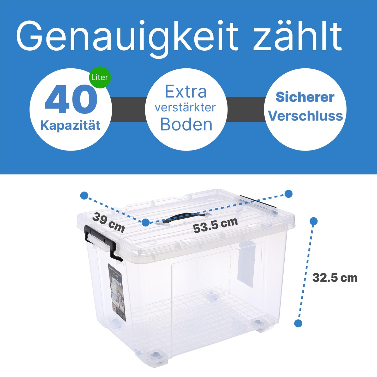 Heavy Duty Storage Boxes with Lids Dustproof Plastic Boxes Stackable BPA Free Clear Moisture Resistant Plastic Boxes for Home Basement (4 x 60L)