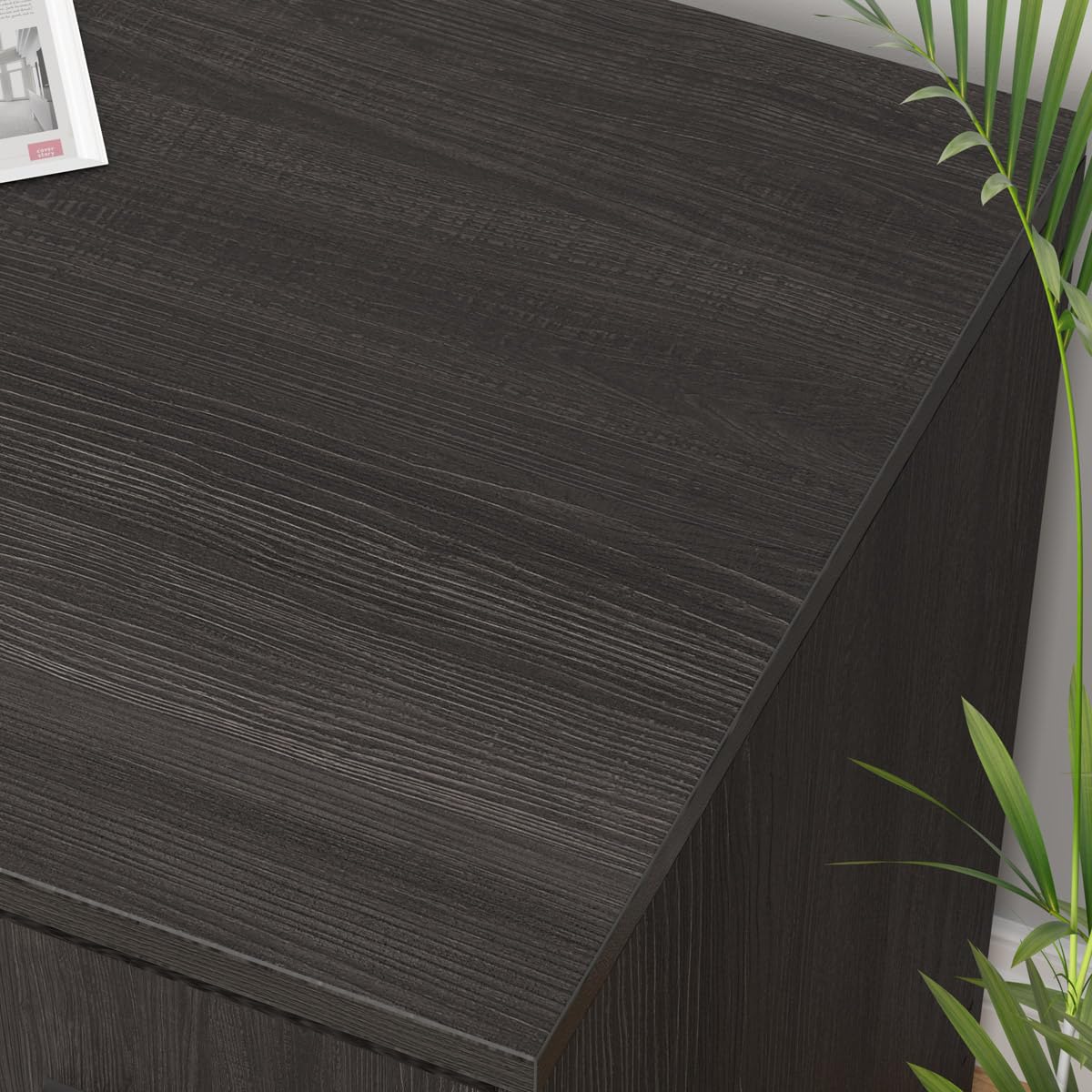 LVB White L Shaped Corner Desk with Drawers, Reversible Modern L Shaped Computer Desk with Storage Cabinets, Large L Shaped Wooden L Shaped Desk Metal L Shape