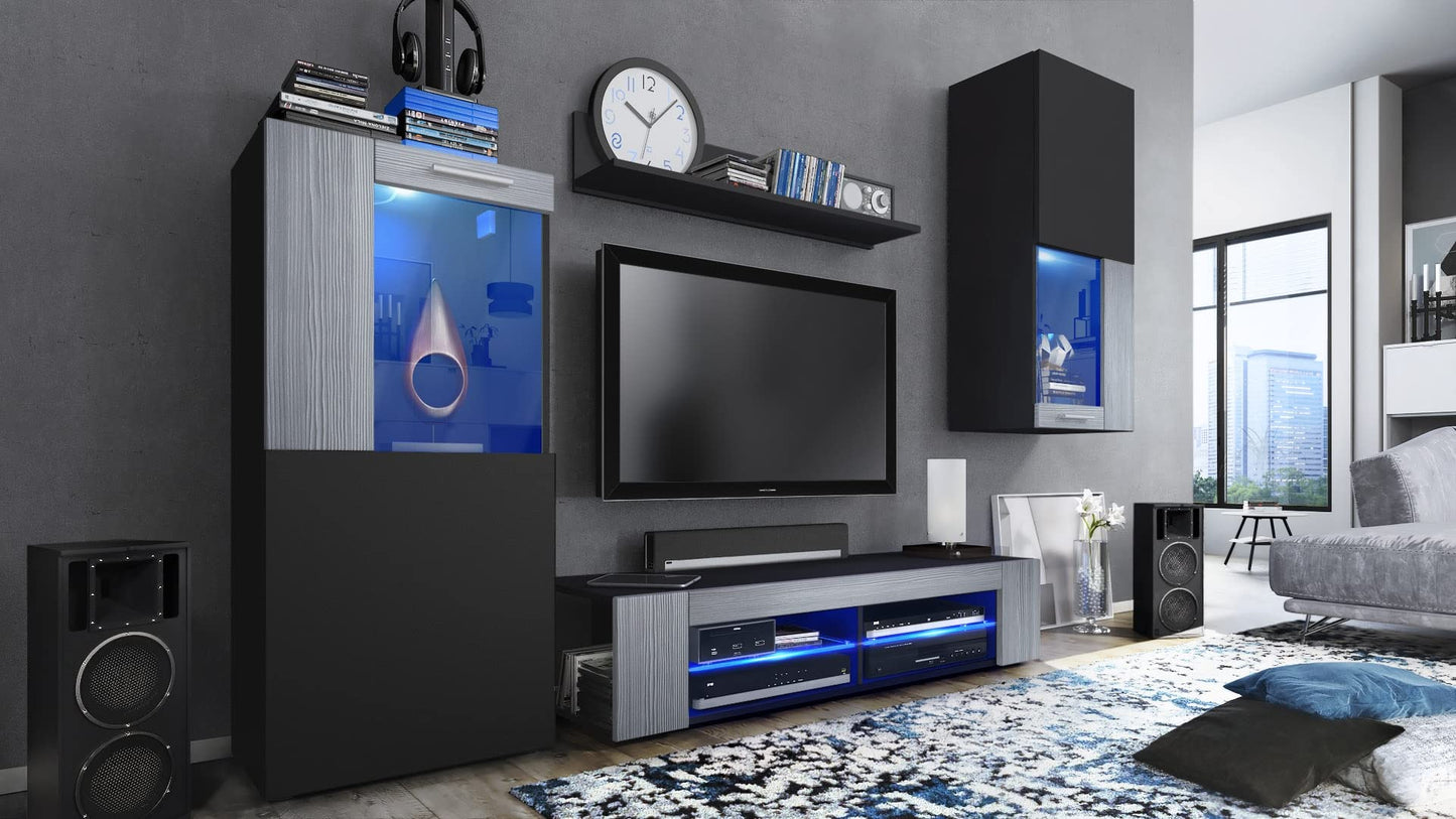 Vladon Movie Wall Unit, Black