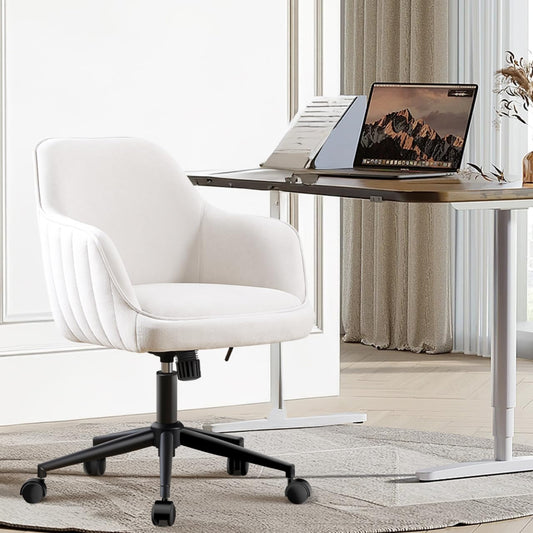 BERYTH Office Chair Home Office Velvet Dressing Table Chair up to 136 kg Load Capacity Ergonomic Height Adjustable Swivel Chair 360° Rotating Desk Chair Quiet Wheels Study Room Bedroom Home Office