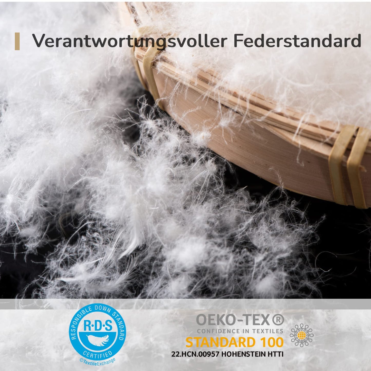 Homyrium Quilted Winter Down Duvet, 135 x 200 cm, Warm Feather Duvet, Filling Weight: 1600 g, Oeko-Tex and RDS-Certified