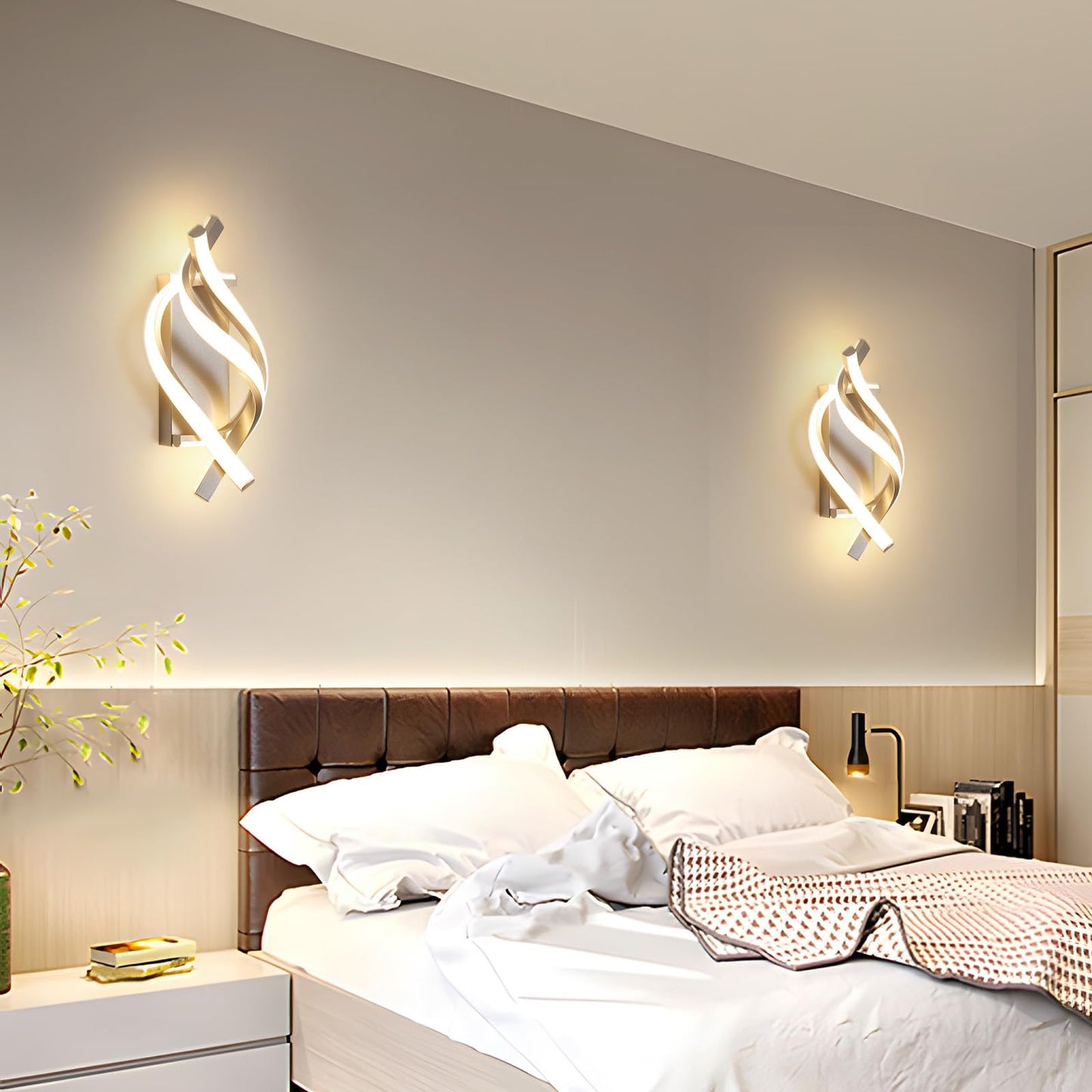 Comely Aluminium LED Wall Light Indoor Gold 22 W 2500 LM Modern Wall Light LED Wall Lighting Neutral Light 4500 K for Living Room Bedroom Hallway