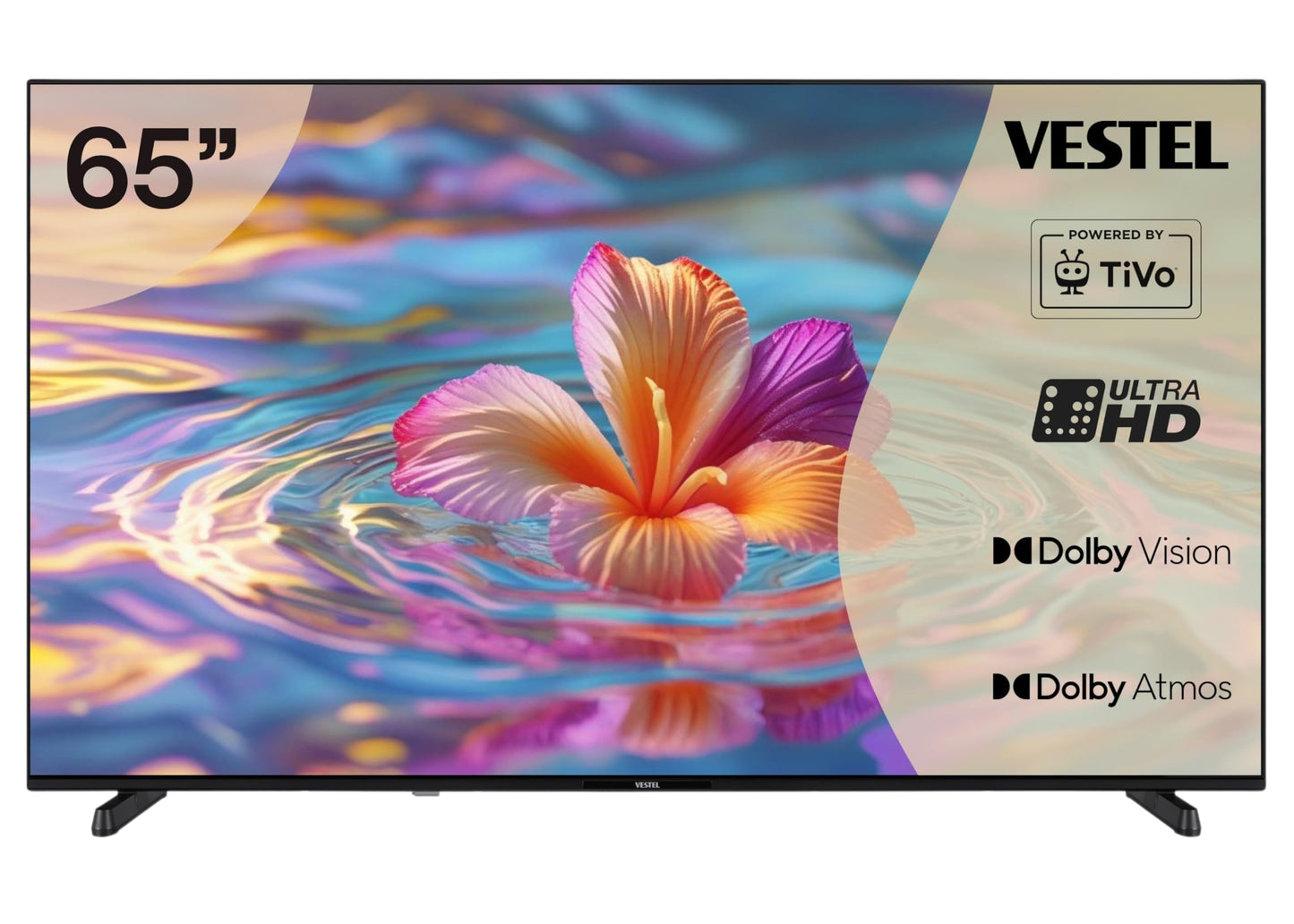 Vestel Fernseher 50 Zoll Smart TV Powered by TiVo, 4K UHD Fernseher mit Dolby Vision HDR, Dolby Atmos und integriertem Triple-Tuner, LED TV 50UT9740 schwarz