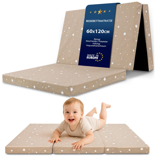 Folding Mattress Foldable Travel Cot Baby Mattress 60 x 120 cm - Folding Mattress for Children Guest Mattress Foldable Baby Mattress Floor Mattress Sleeping Mattress and Travel Mattress 60 x 120 cm