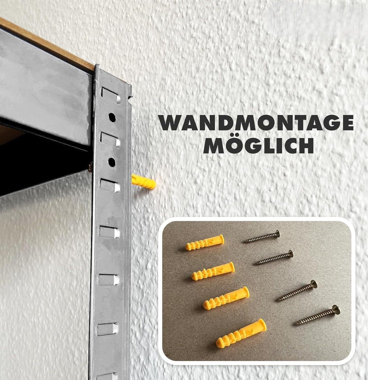 KARAT Heavy Duty Shelving – Plug-in Shelving Unit, Cellar Shelf, Storage Shelf, Workbench – Load Capacity up to 1500 kg – Quick Assembly and Stable (Galvanised, 180 x 90 x 45 cm)