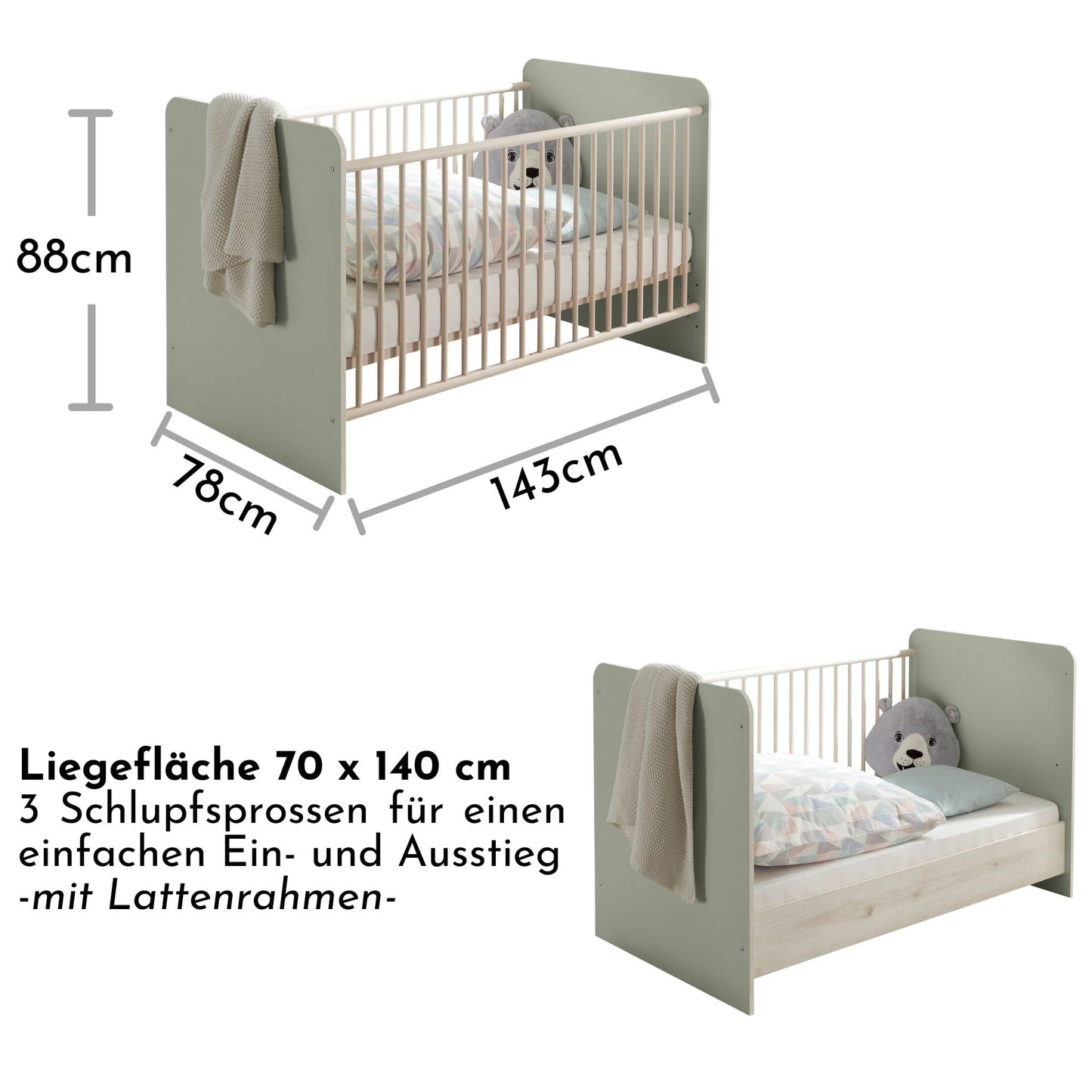 PRIZZI Safe Baby Cot Set