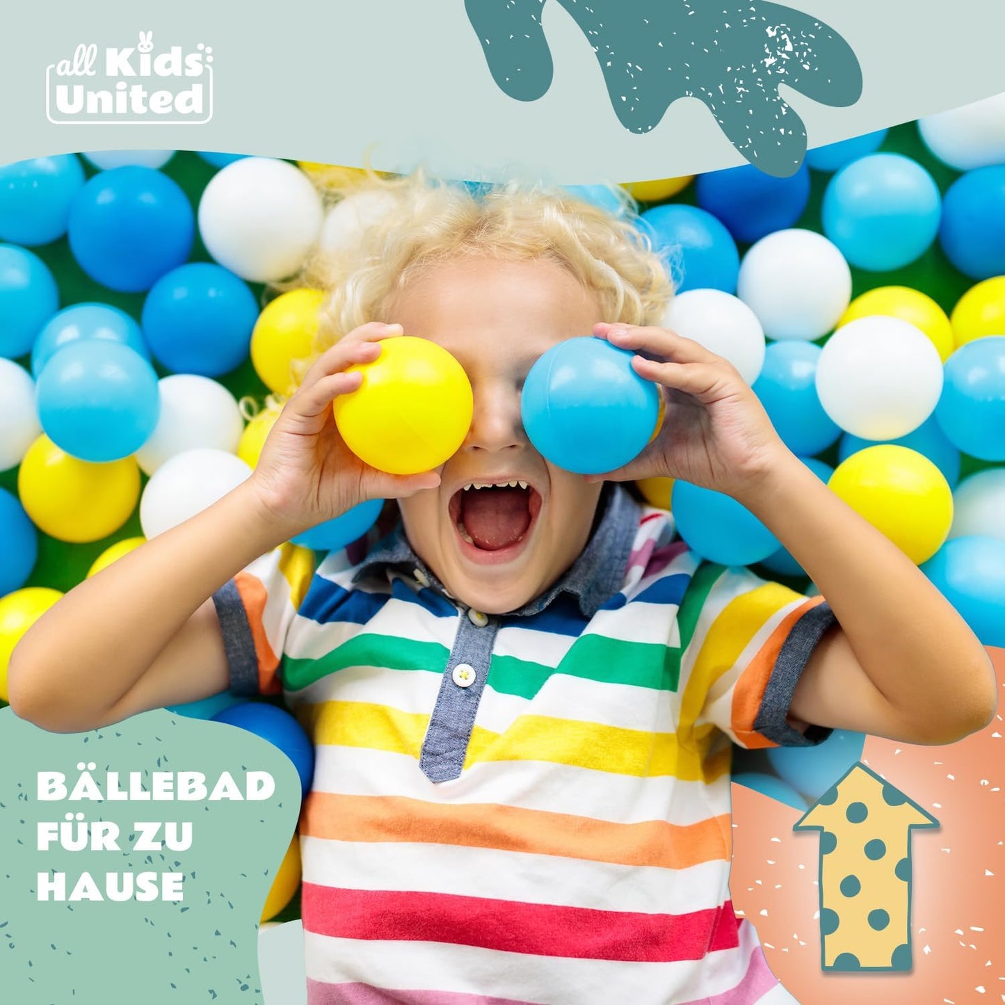 all Kids United® Play Tent with Tunnel, Ball Pit, Crawling Tunnel & More (without Balls) XXL Play Land 5-Piece Pop-Up Play House with Bag