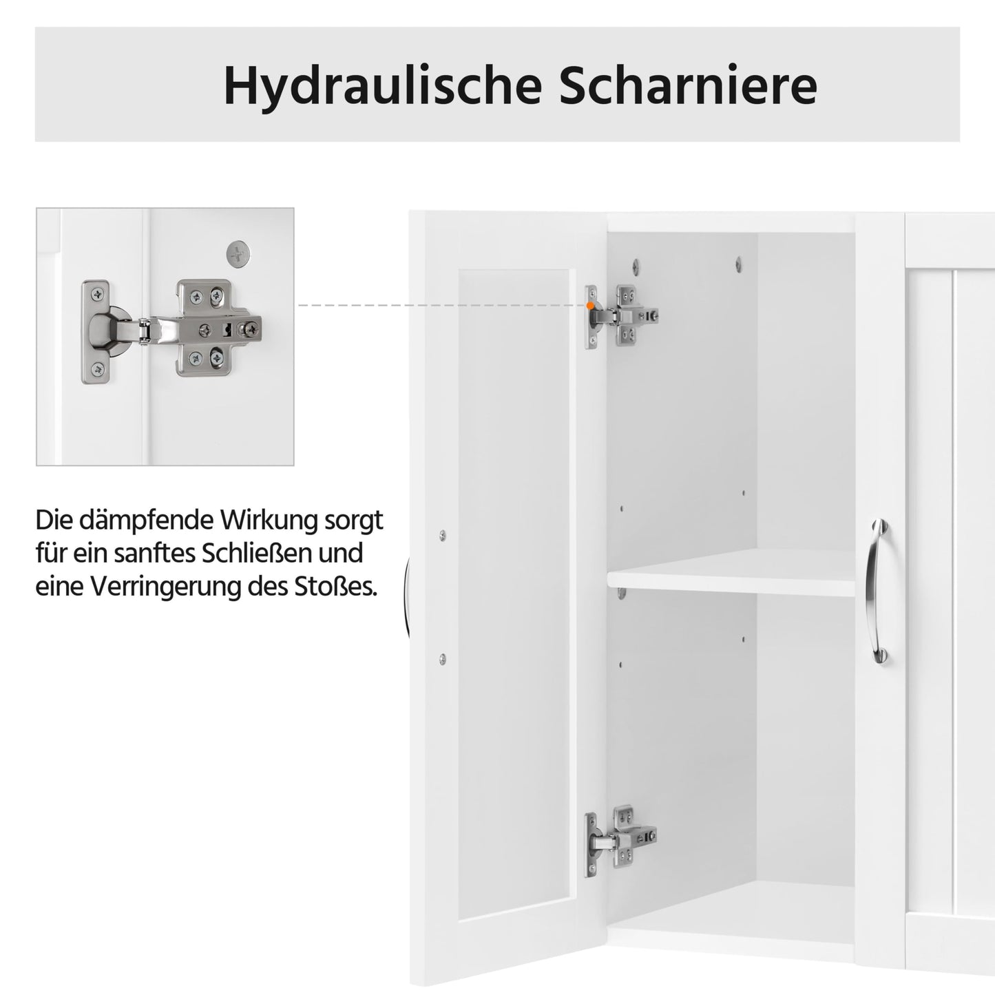 Yaheetech Bathroom Cabinet Wall Cabinet with 3 Doors Bathroom Cabinet Wall Shelf Kitchen Cabinet with Height-Adjustable Shelf for Bathroom Kitchen Laundry Room 75 x 31 x 60 cm