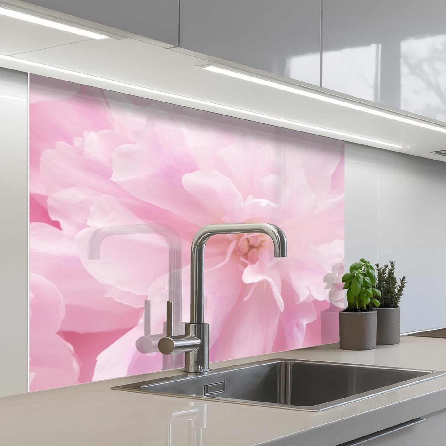 Splash Guard Kitchen Back Wall 60 x 80 cm Kitchen Washable Self-Adhesive Kitchen Wall Kitchen Front Kitchen Back Wall Protection Lavender - Purple - Flowers - Natural