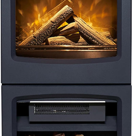 Adam Lunar XL Electric Fireplace with Fan Heater, LED Flame Effect, Electric Fireplace with 0.9/1.8 KW Heat Settings, Heater, Low Noise