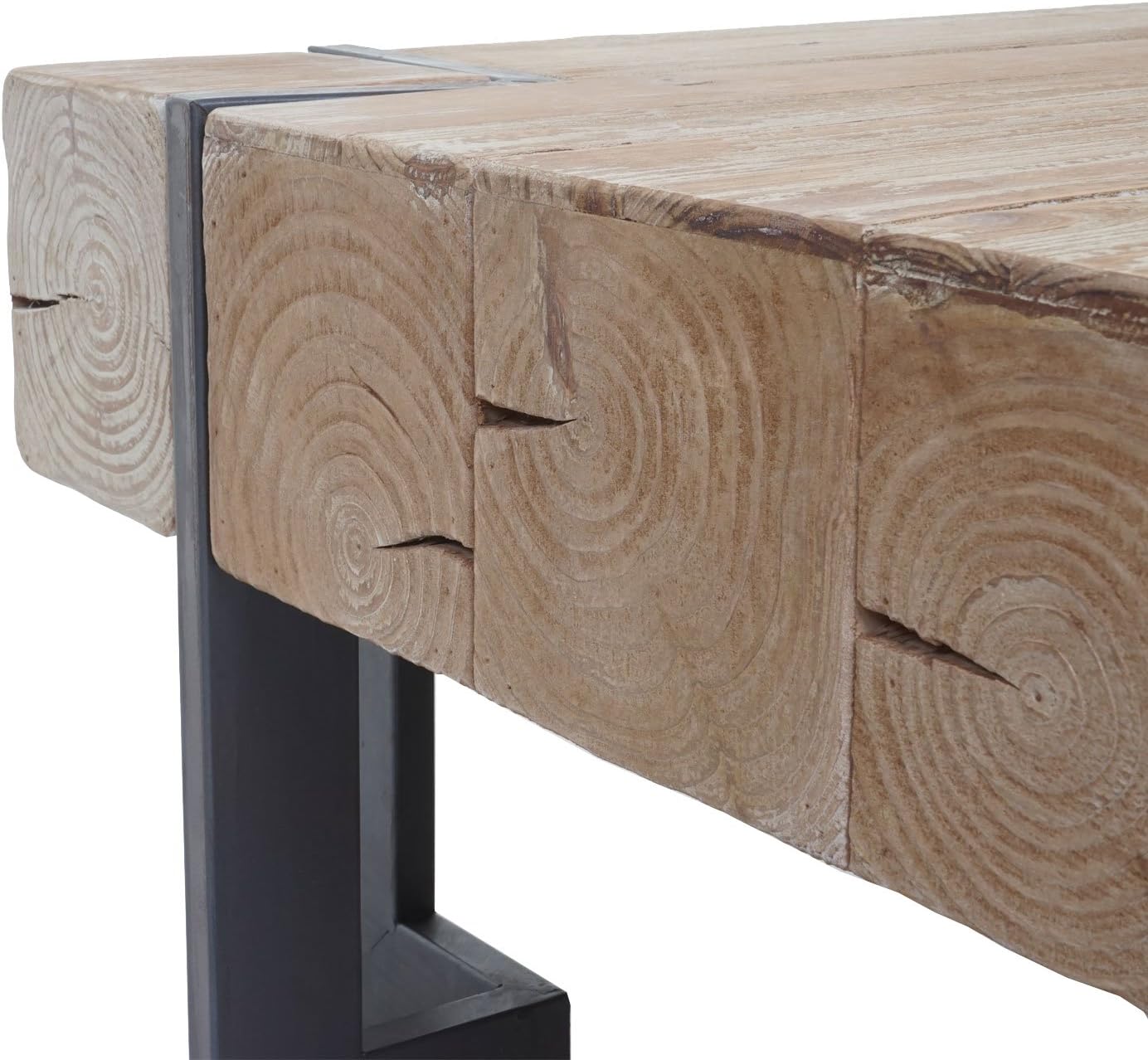 Mendler HWC-A15AM Coffee Table, Living Room Table, Fir Wood, Rustic, Solid, FSC-Certified, 70 x 70 cm, Natural Colour