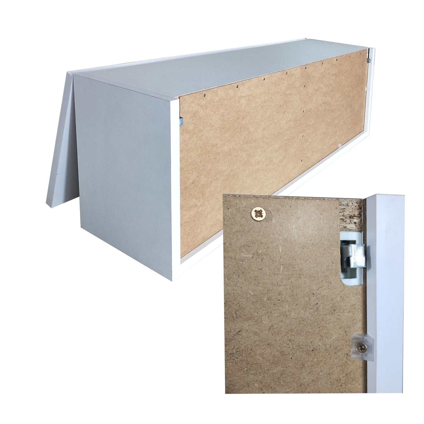 Laura Bathroom Cabinet Bathroom Furniture Folding Bathroom Wall Cabinet Telescopic Opening Matt White Dimensions 39 x 120 x 23 cm